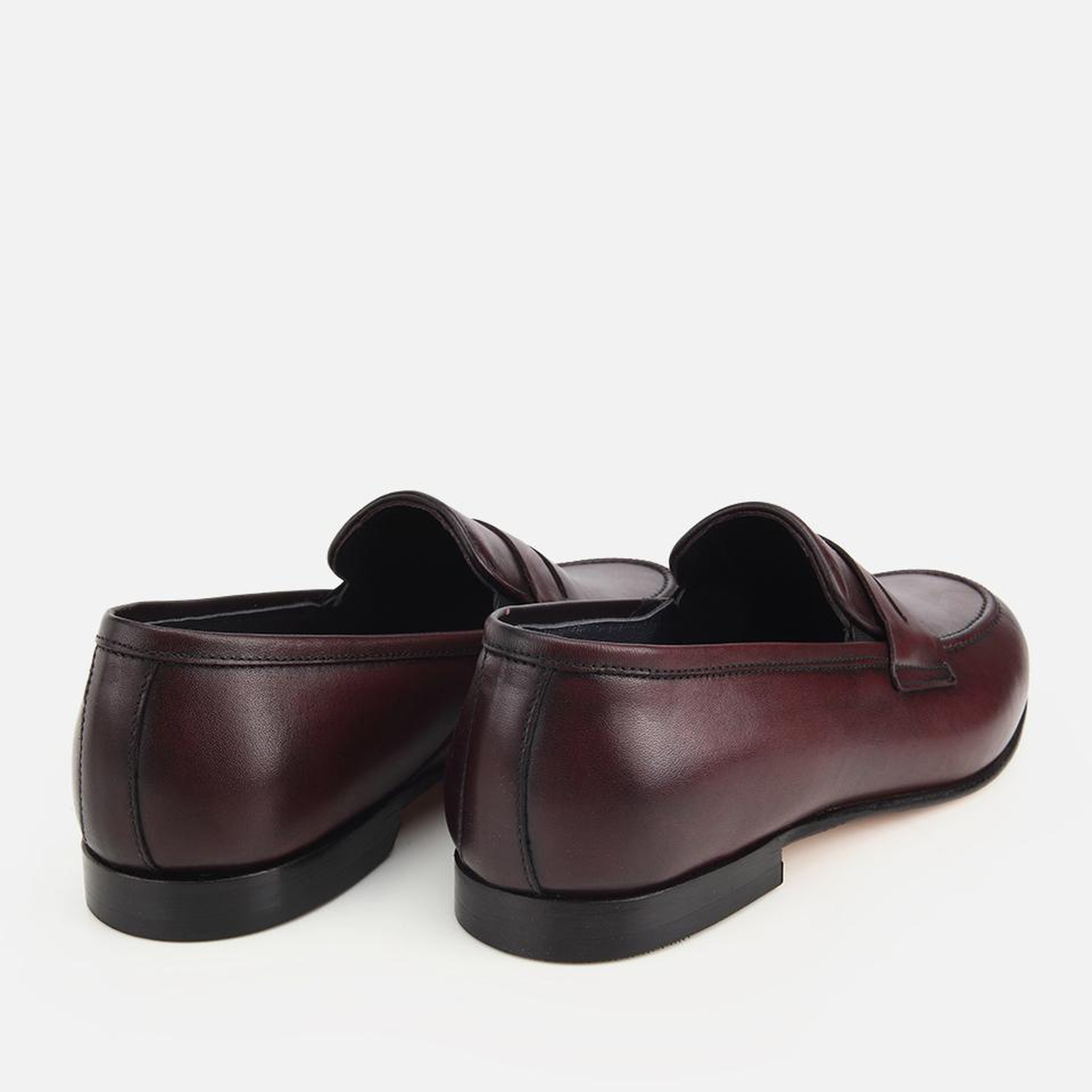 Erkek Deri Bordo Klasik Loafer