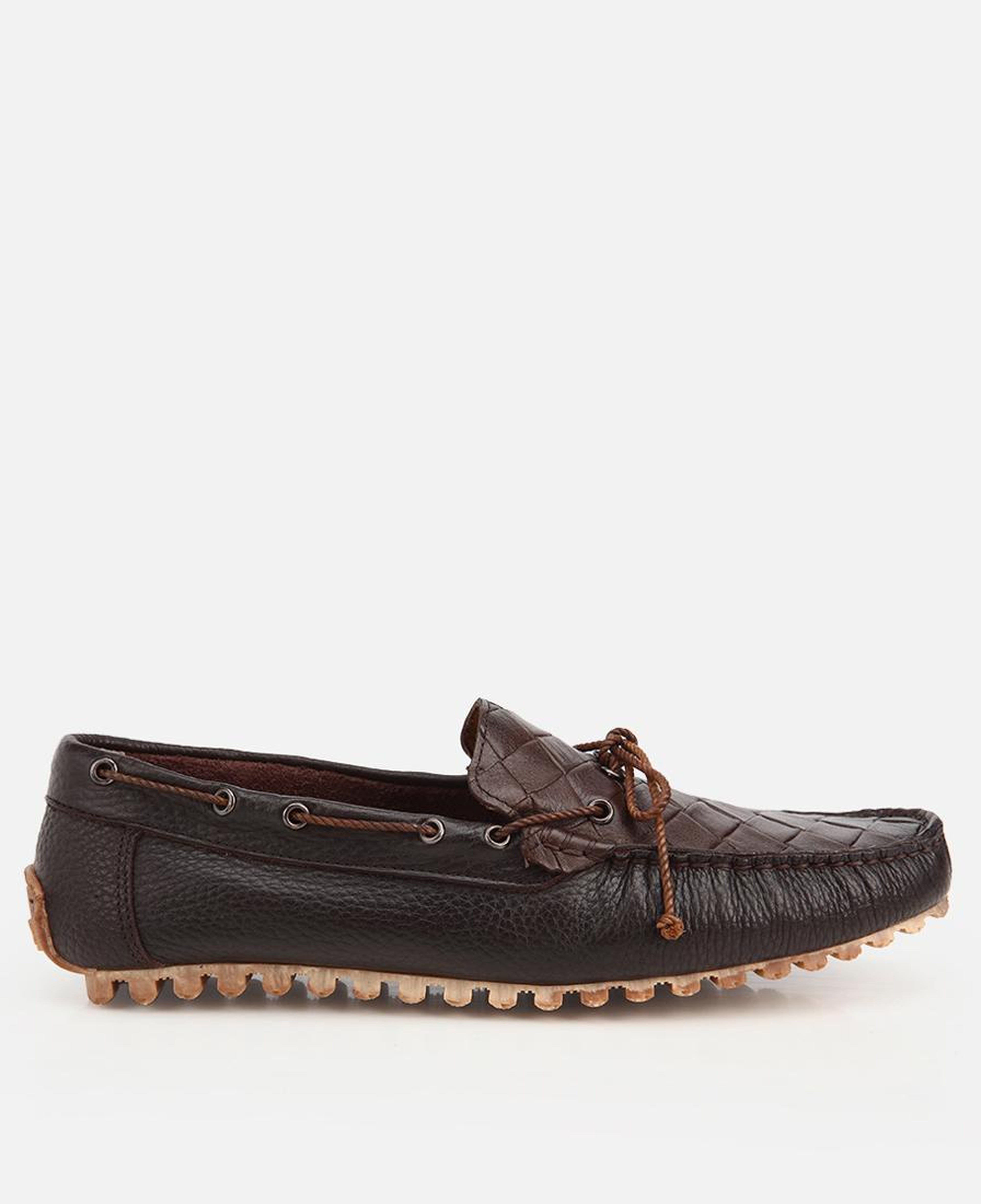 Erkek Deri Kahverengi Kroko Detaylı Günlük Loafer