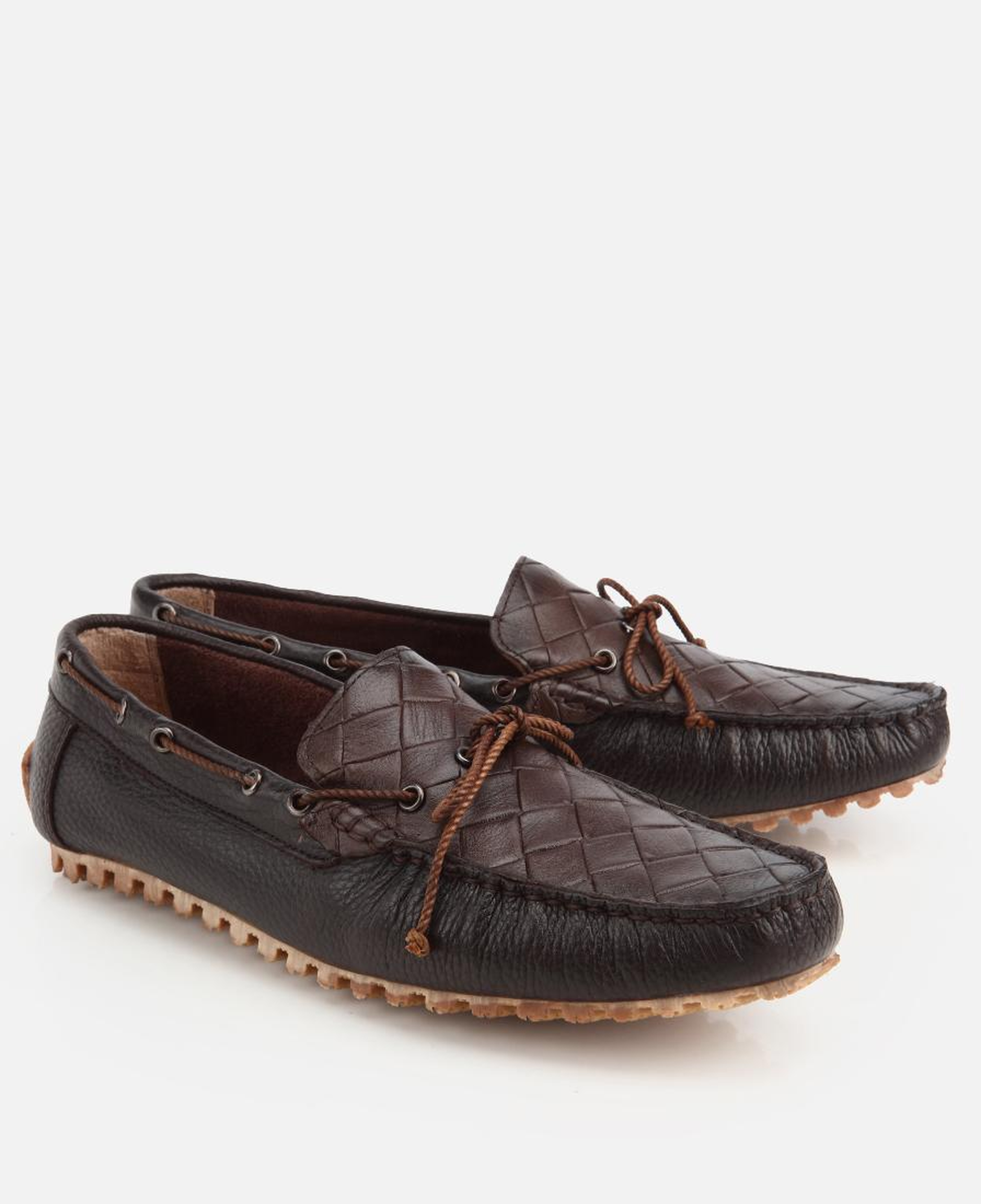 Erkek Deri Kahverengi Kroko Detaylı Günlük Loafer