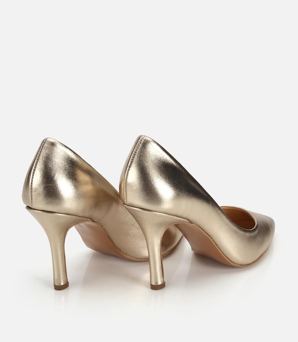 Kadın Deri Gold Yumuşak Dokulu Stiletto