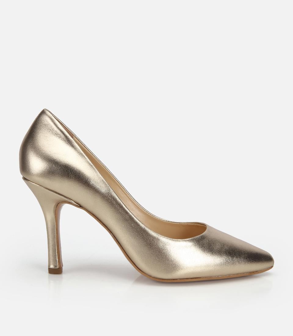 Kadın Deri Gold Yumuşak Dokulu Stiletto