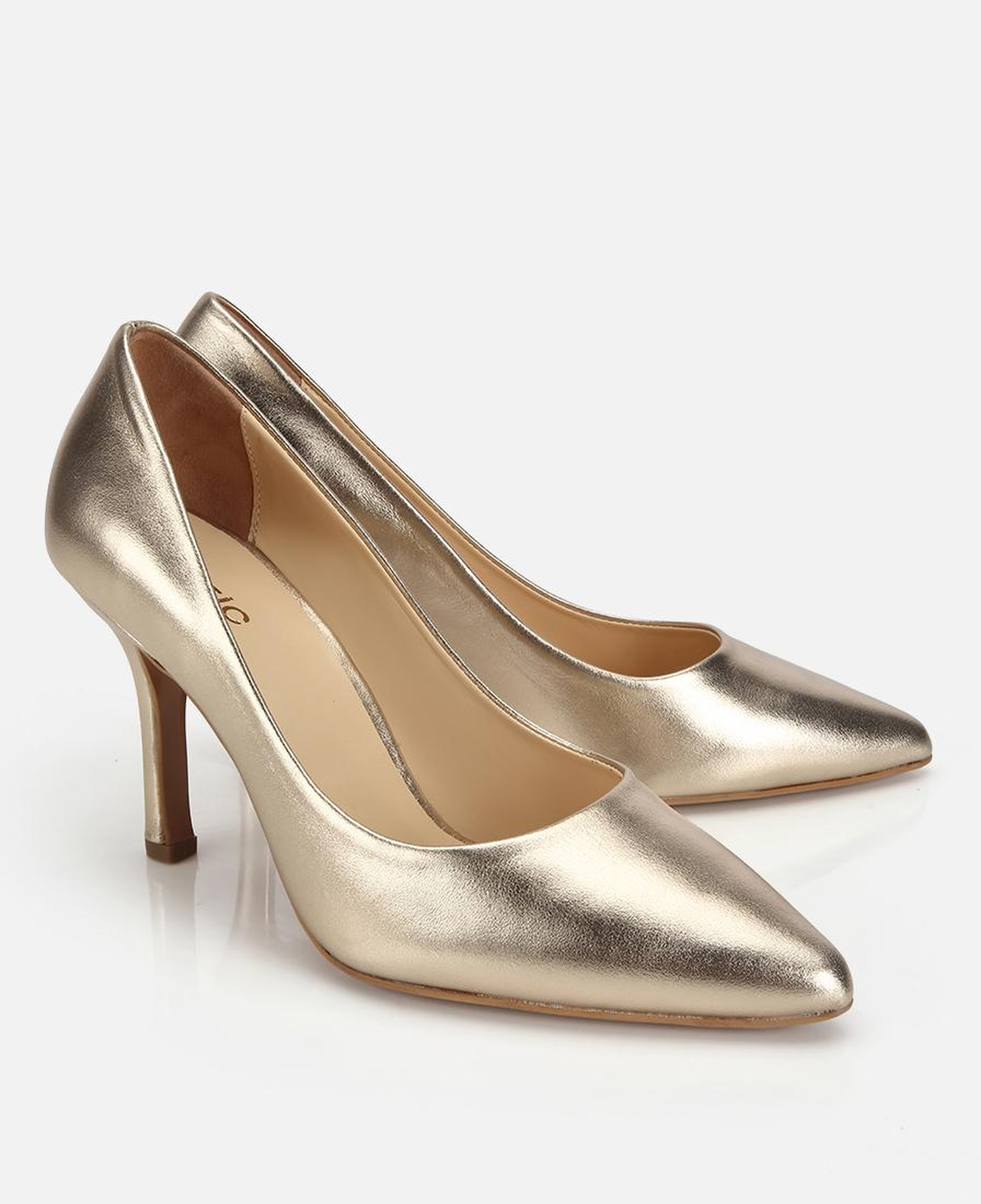 Kadın Deri Gold Yumuşak Dokulu Stiletto