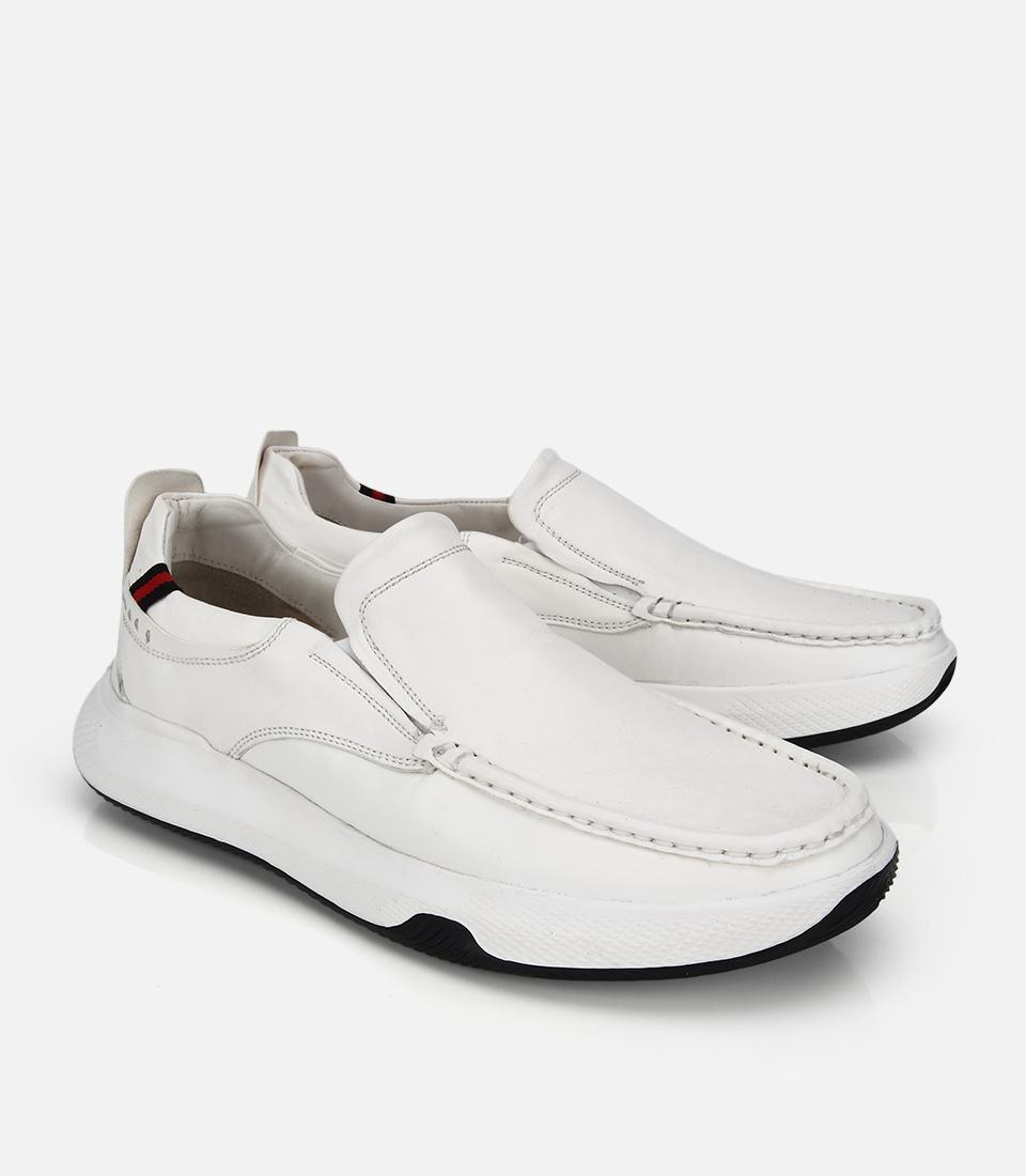 Erkek Deri Beyaz Comfort Günlük Loafer