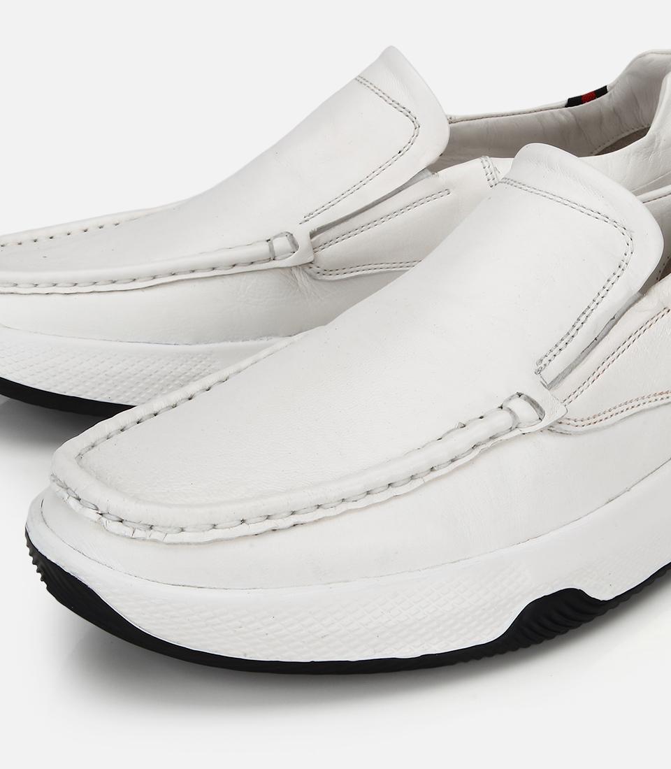 Erkek Deri Beyaz Comfort Günlük Loafer