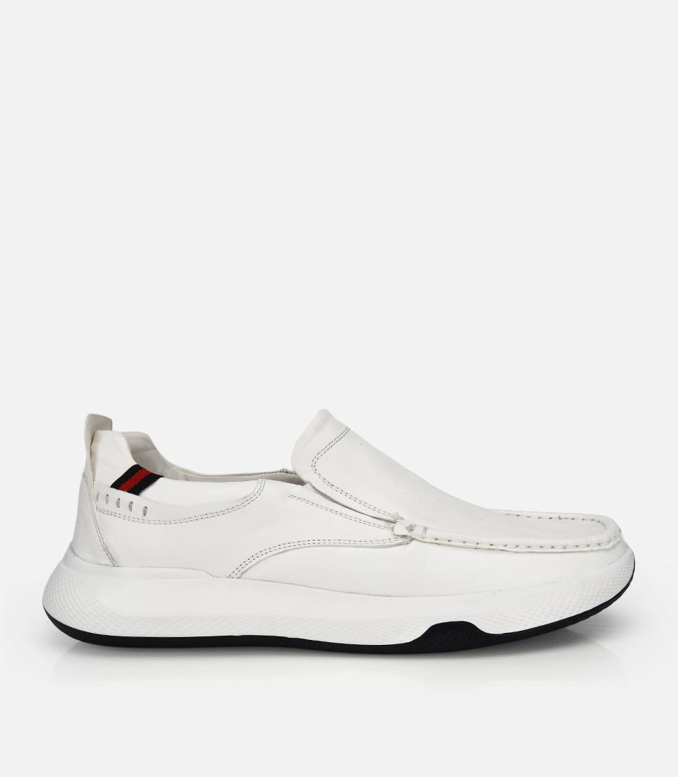 Erkek Deri Beyaz Comfort Günlük Loafer