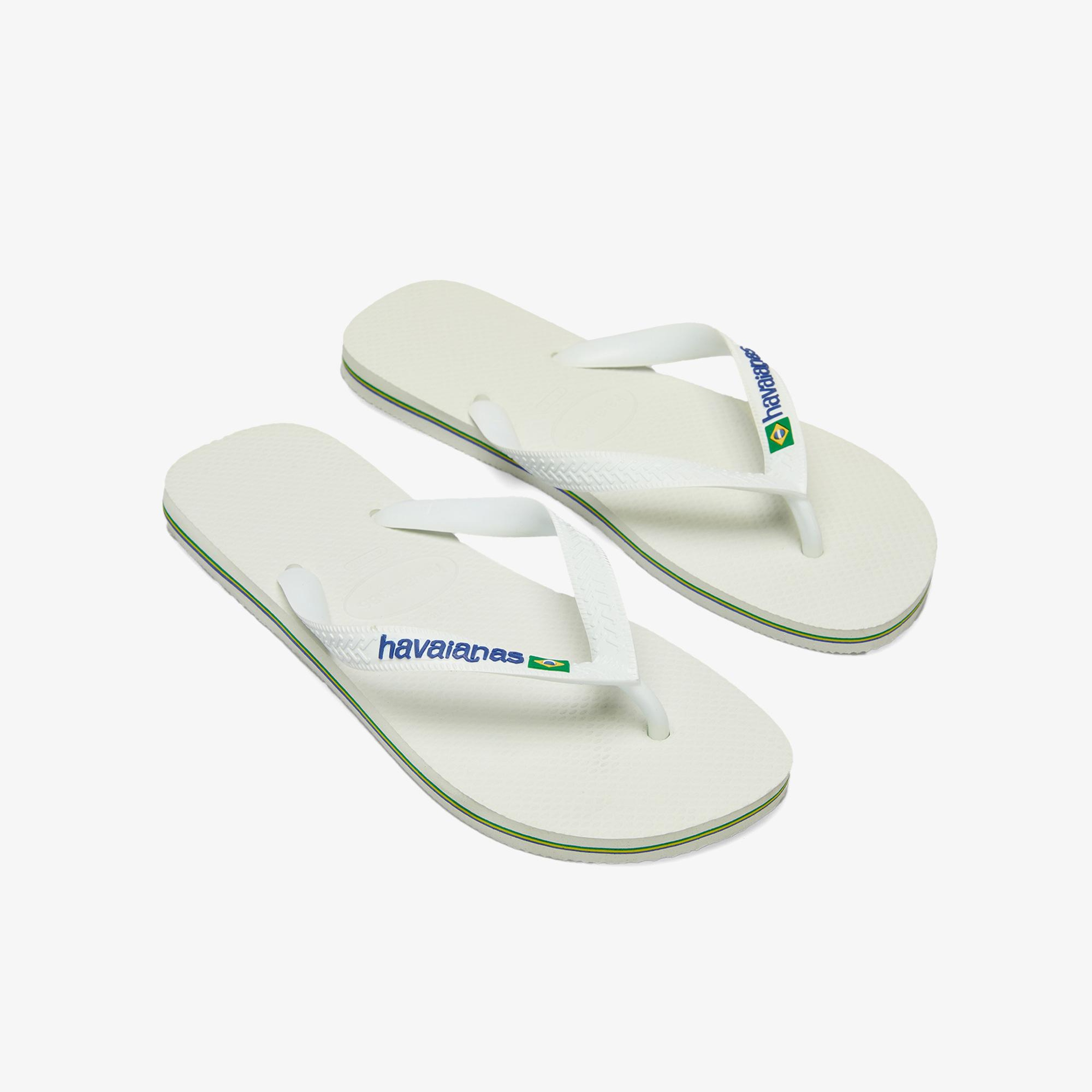 Havaianas Brasil Logo Unisex Beyaz Terlik