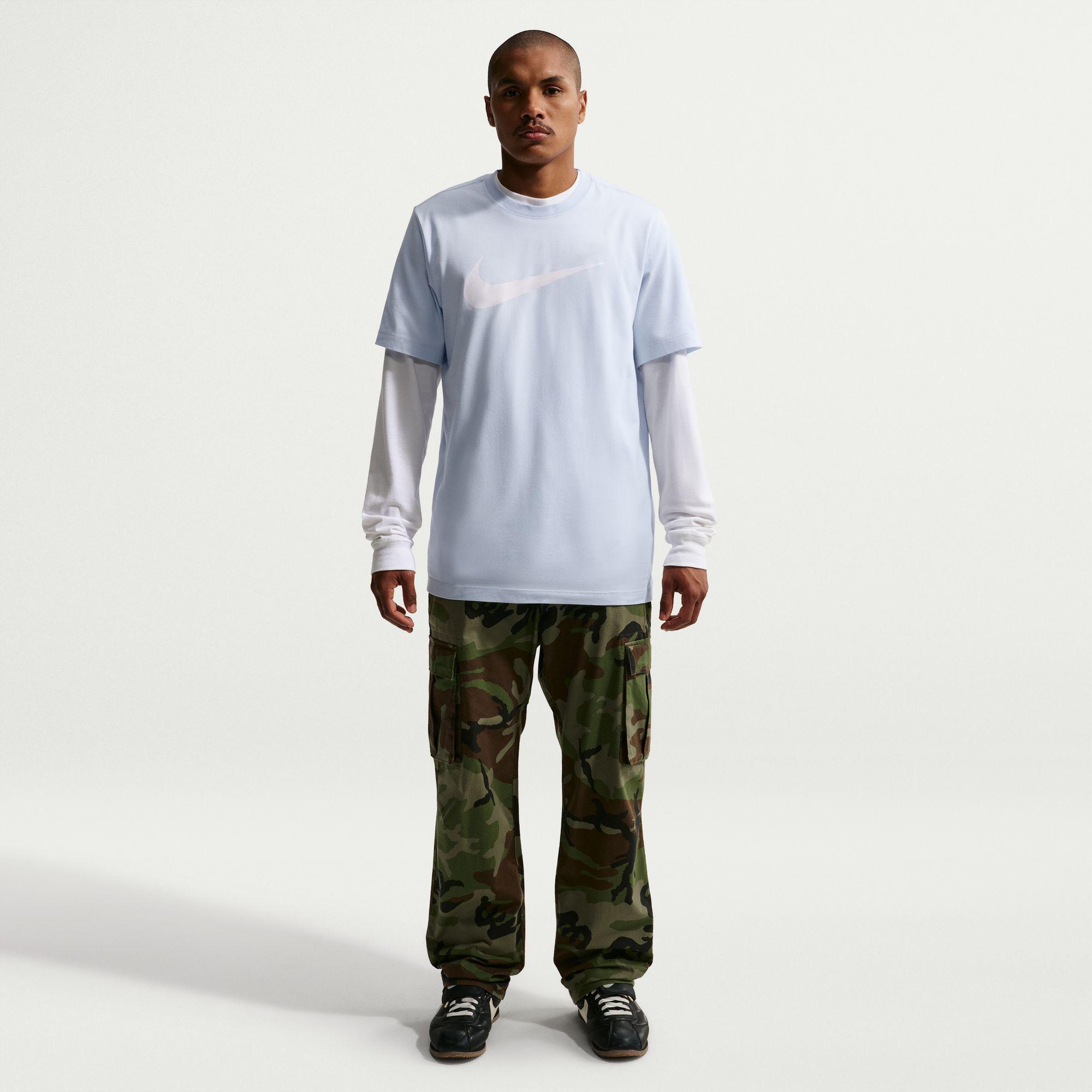 Nike Sportswear Swoosh Erkek Mavi Tişört
