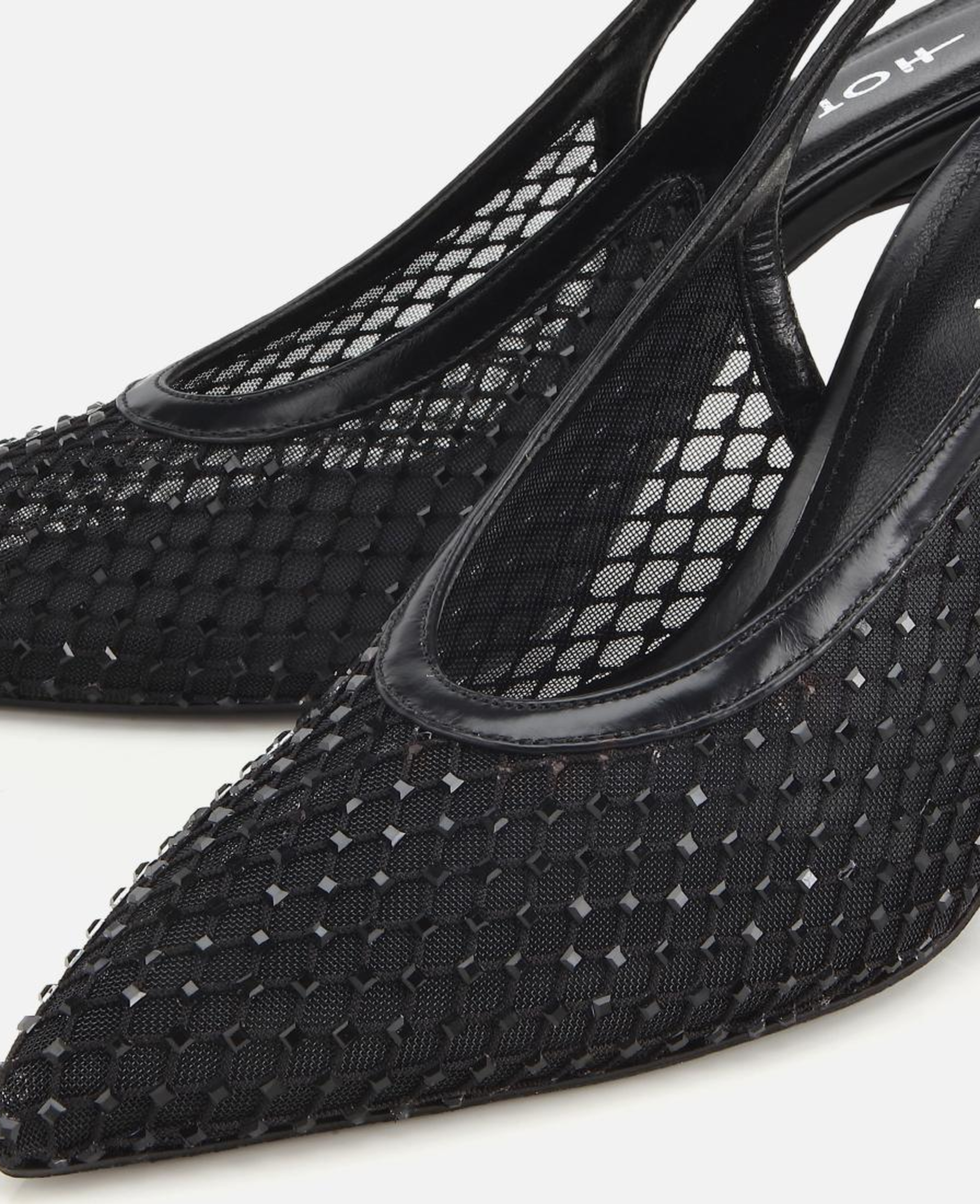 Kadın Siyah Taş Detaylı Arkası Açık Stiletto