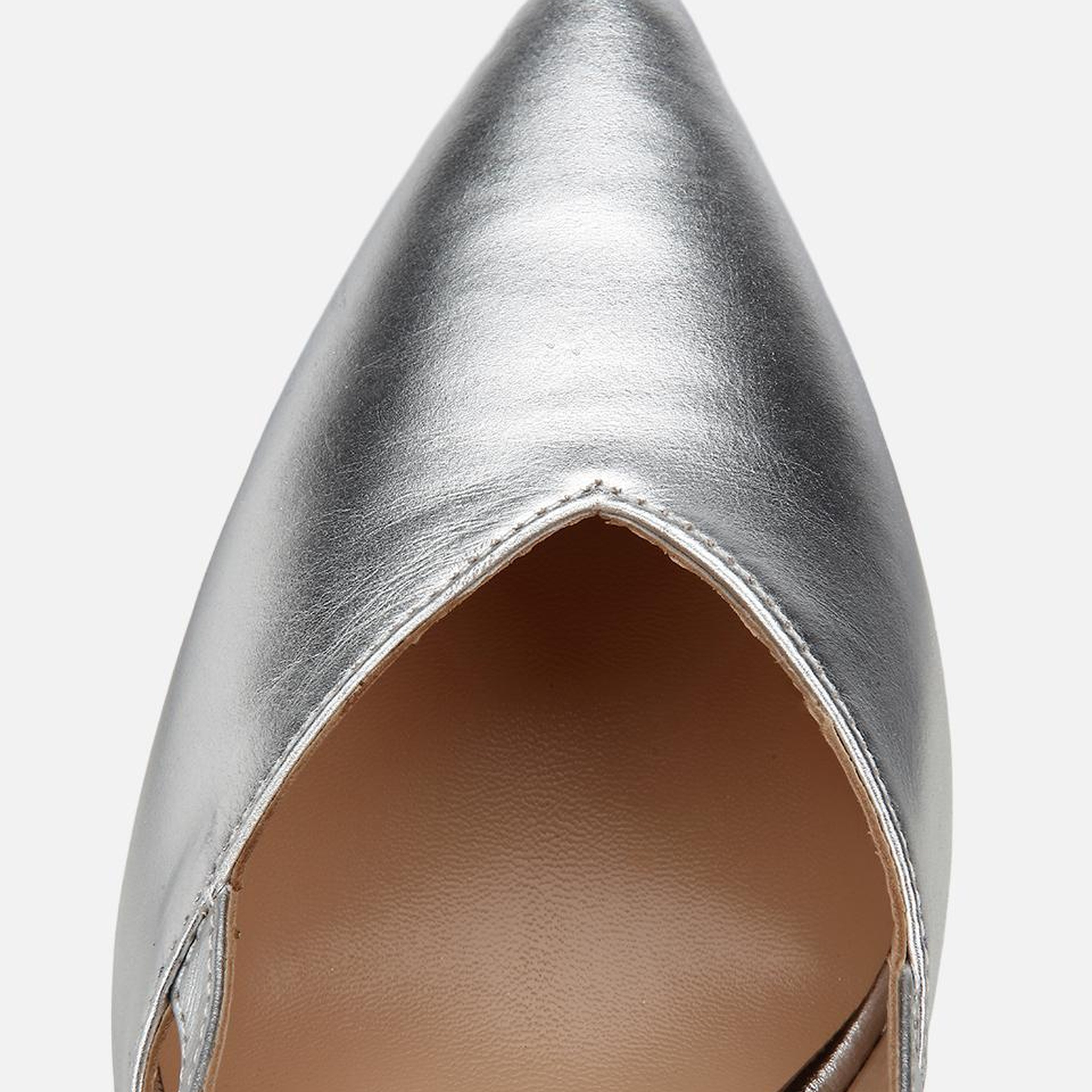 Kadın Deri Lame Arkası Açık Stiletto