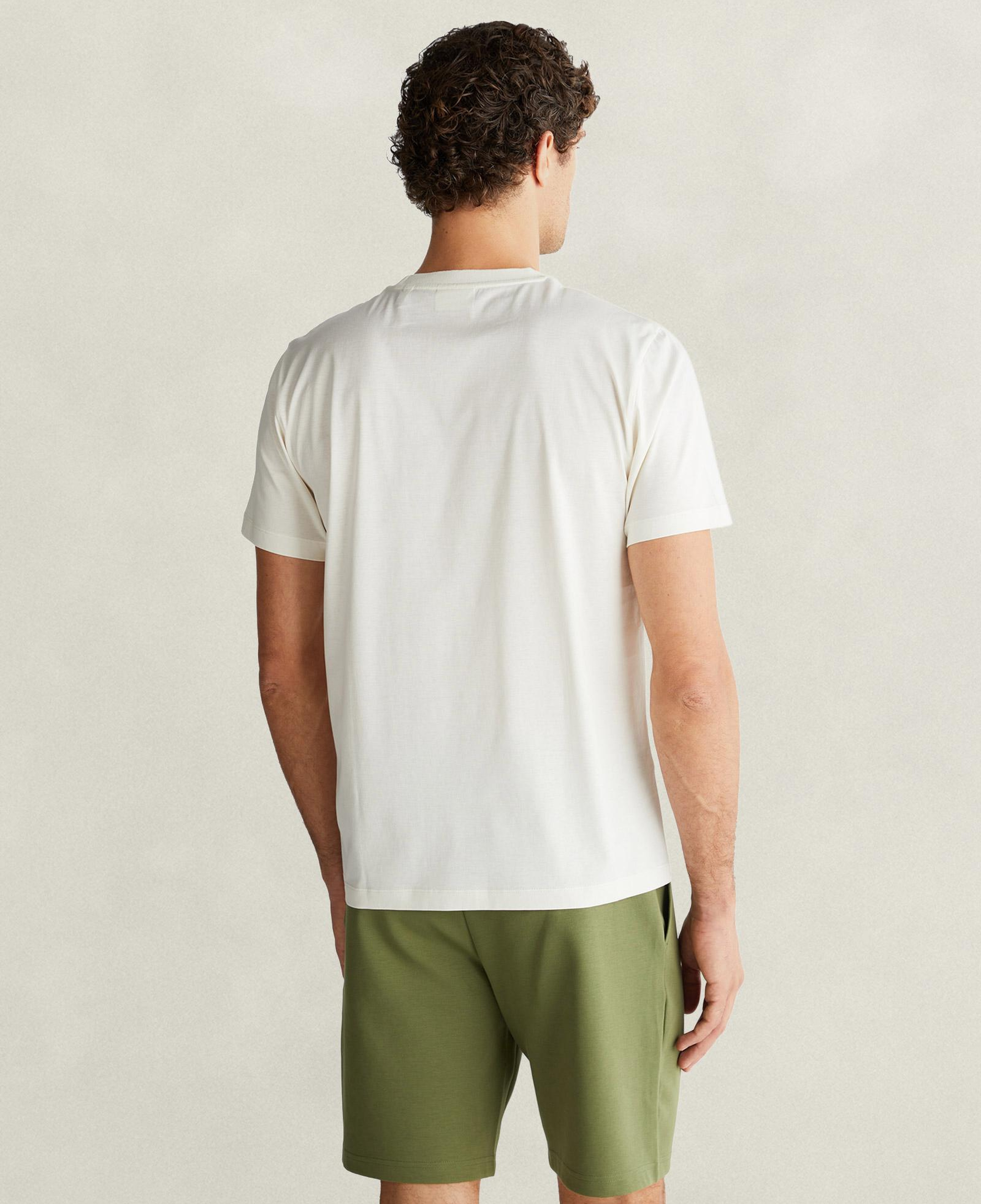 GANT Erkek Beyaz Bisiklet Yaka Regular Fit Logolu T-Shirt