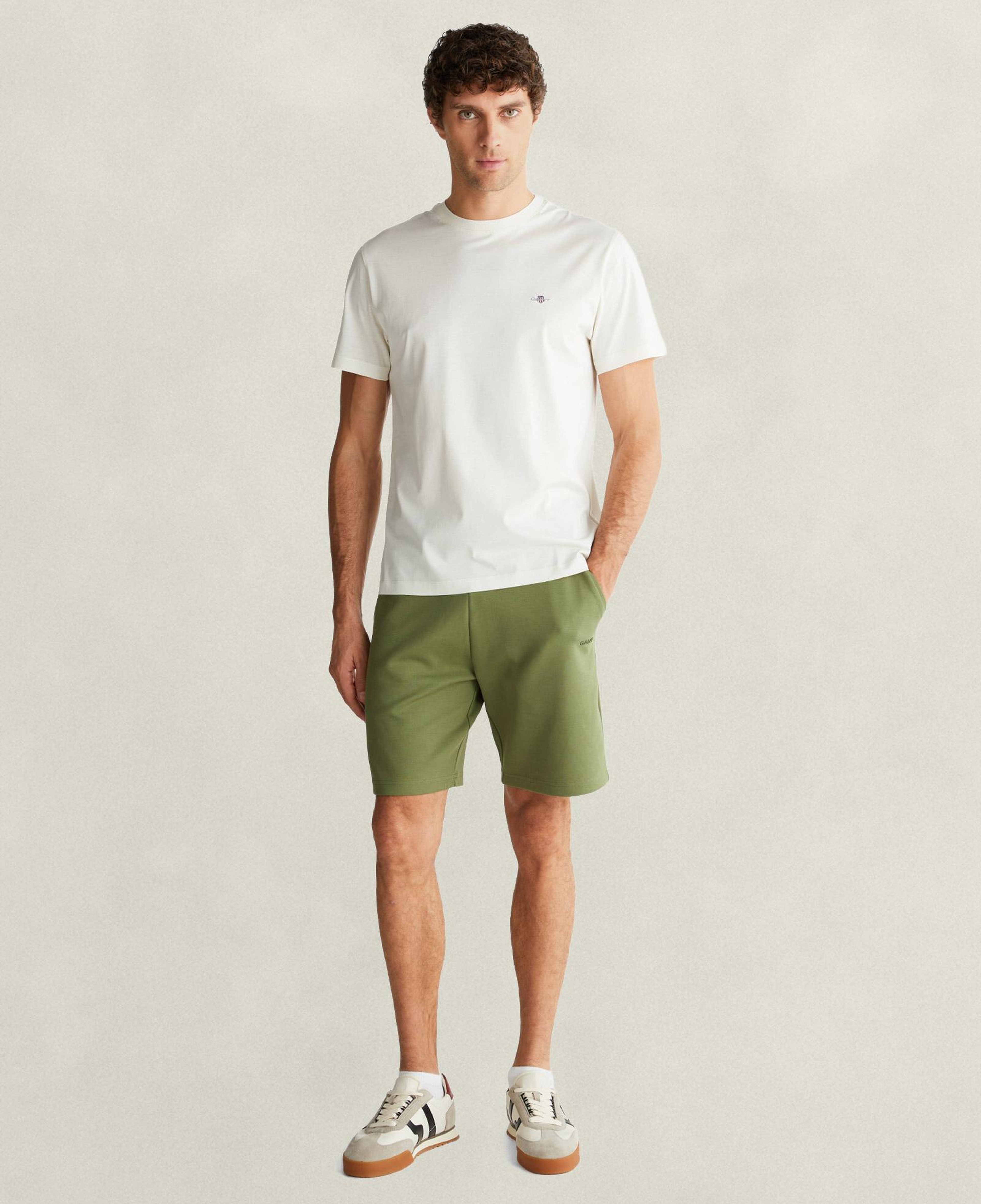 GANT Erkek Beyaz Bisiklet Yaka Regular Fit Logolu T-Shirt