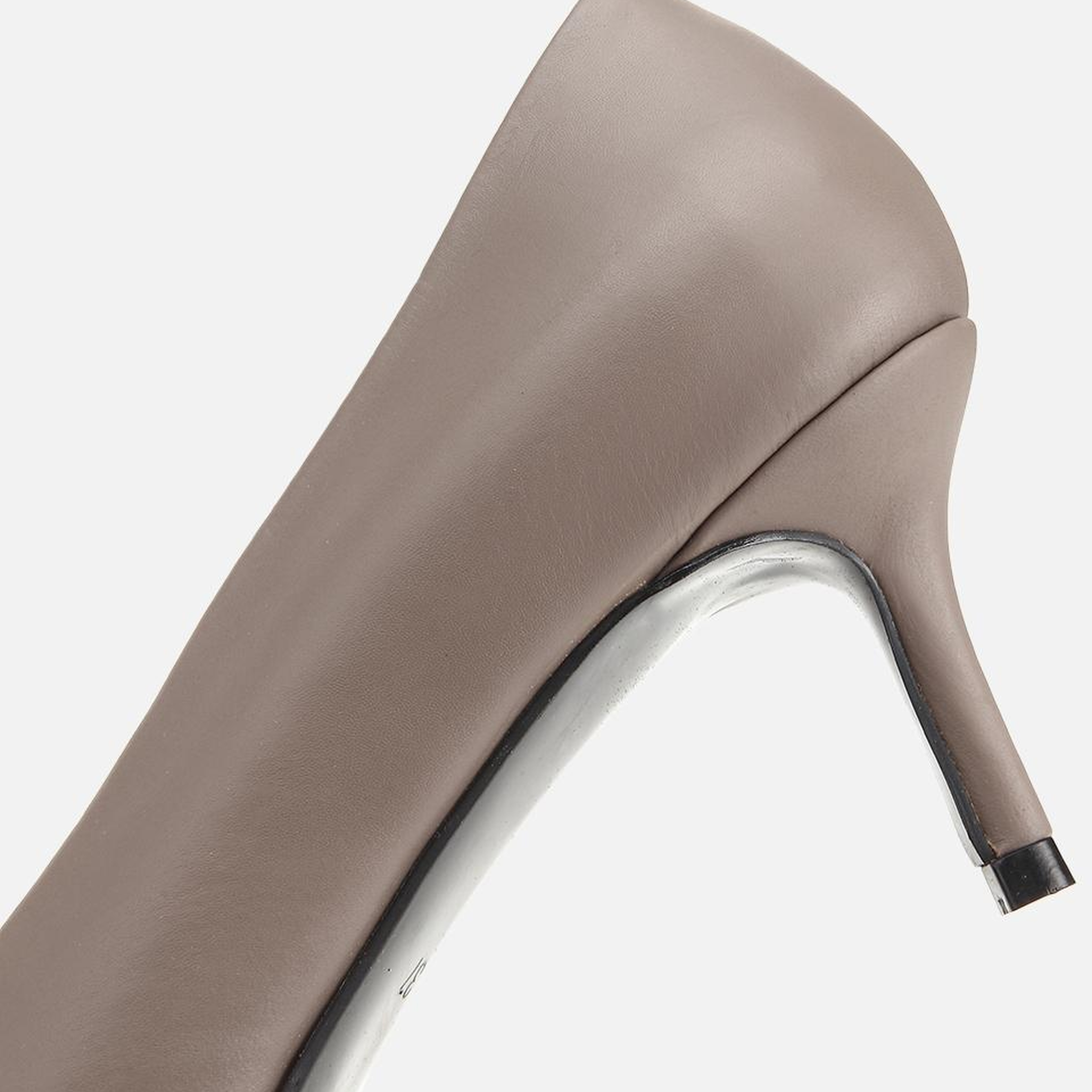 Kadın Deri Vizon İnce Kısa Topuklu Stiletto