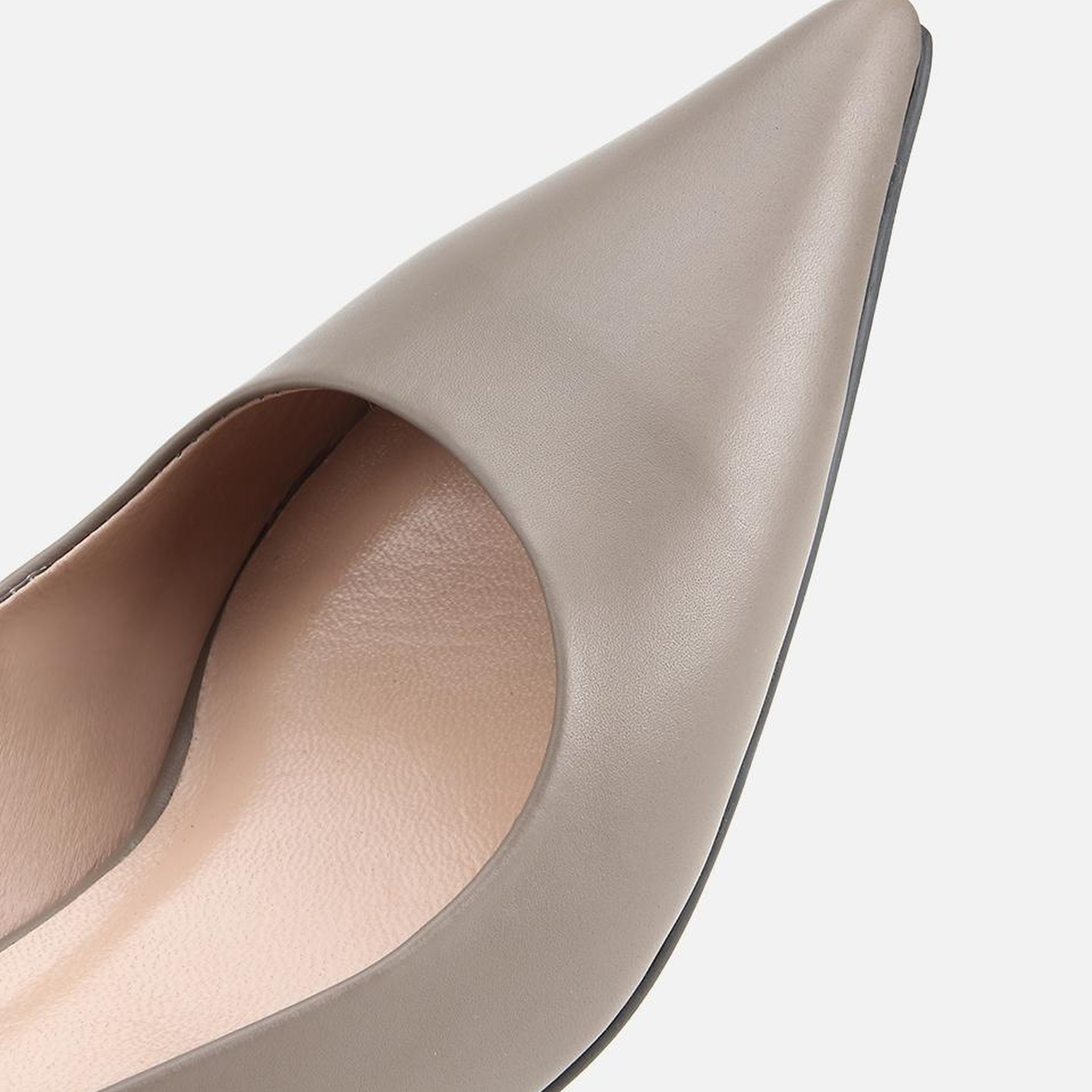 Kadın Deri Vizon İnce Kısa Topuklu Stiletto