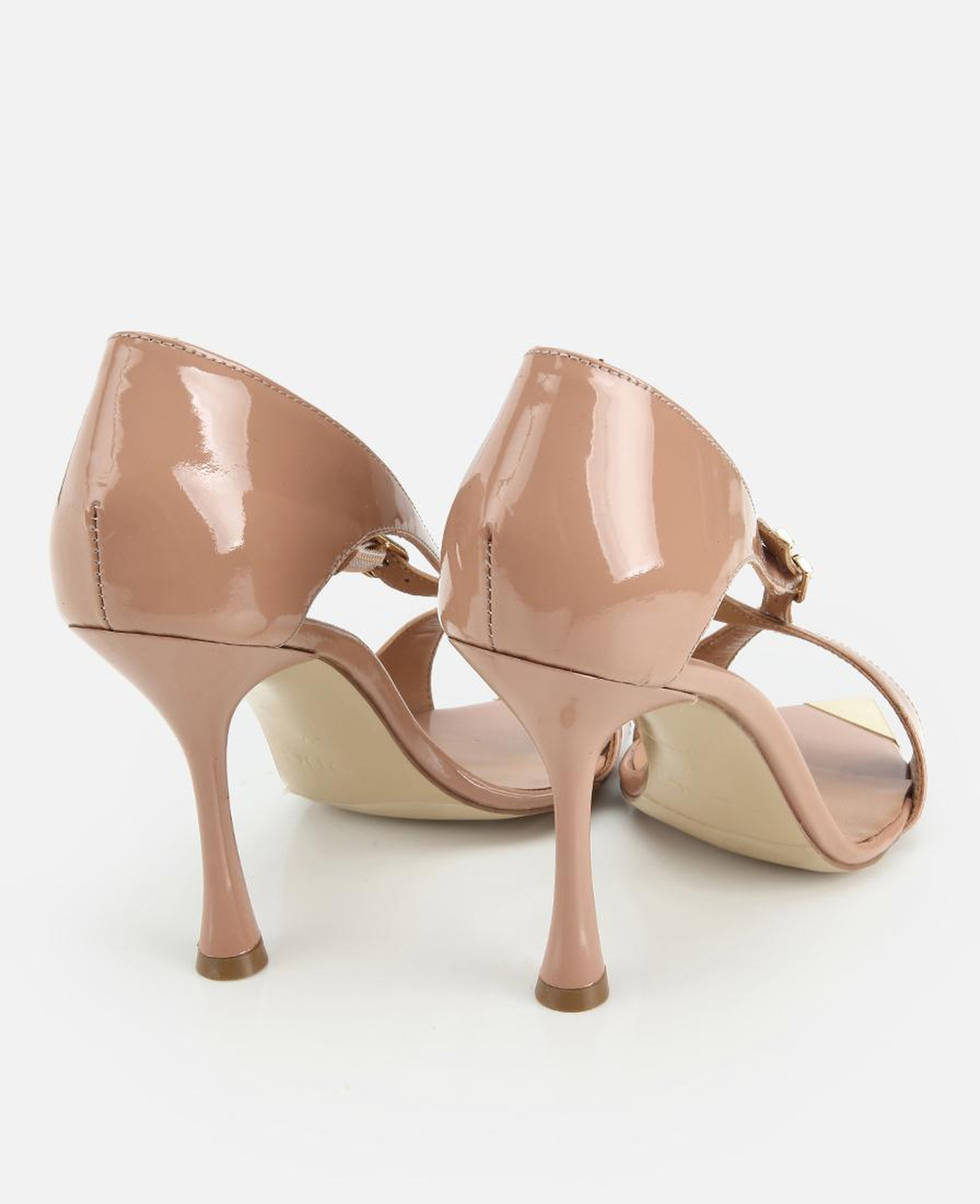 Kadın Rugan Deri Bej Sivri Burunlu İnce Topuklu Stiletto