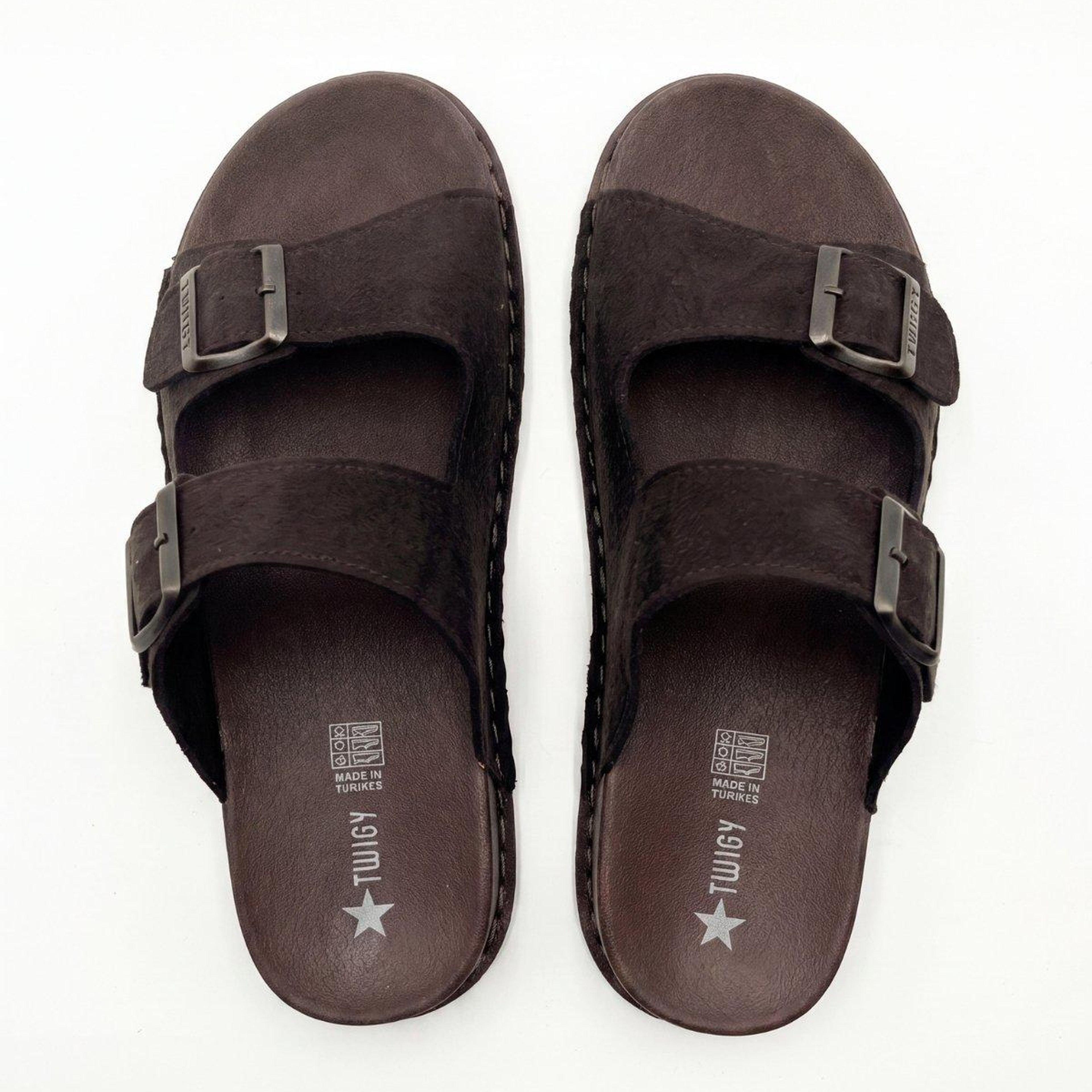 Visca Çift Bantlı Erkek Terlik Kahverengi 41/45