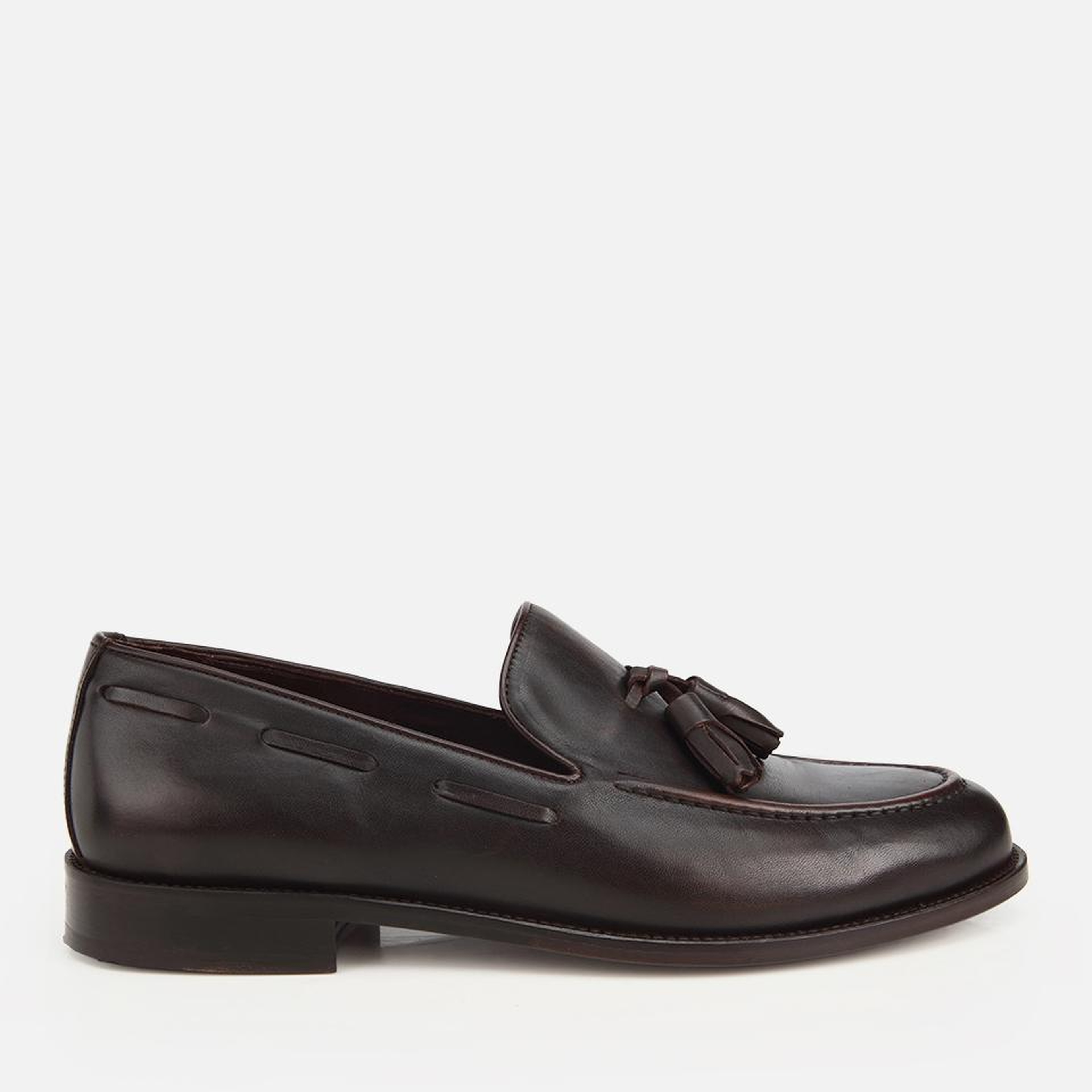 Erkek Deri Kahverengi Püskül Detaylı Klasik Loafer