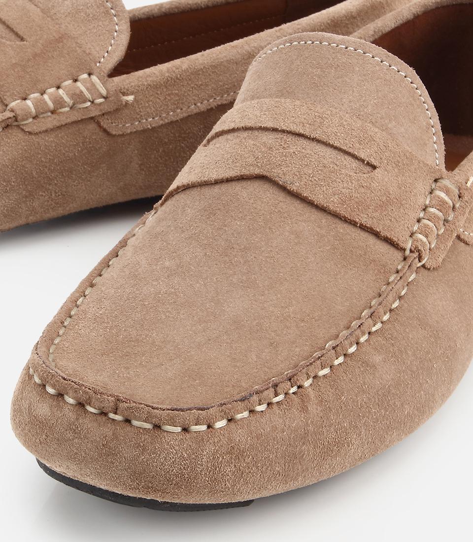 Erkek Süet Deri Bej Rahat Günlük Loafer