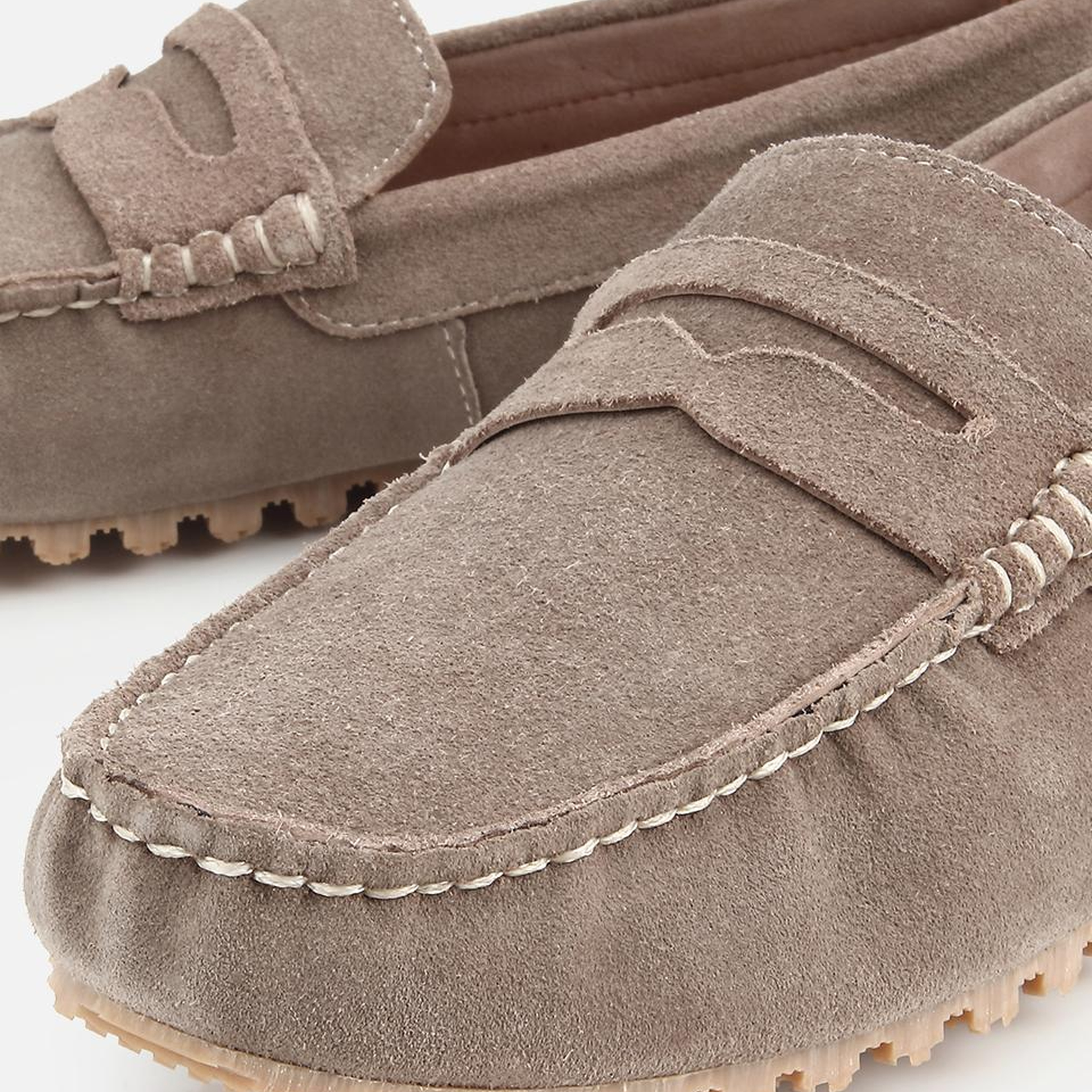 Erkek Süet Deri Bej Rahat Günlük Loafer