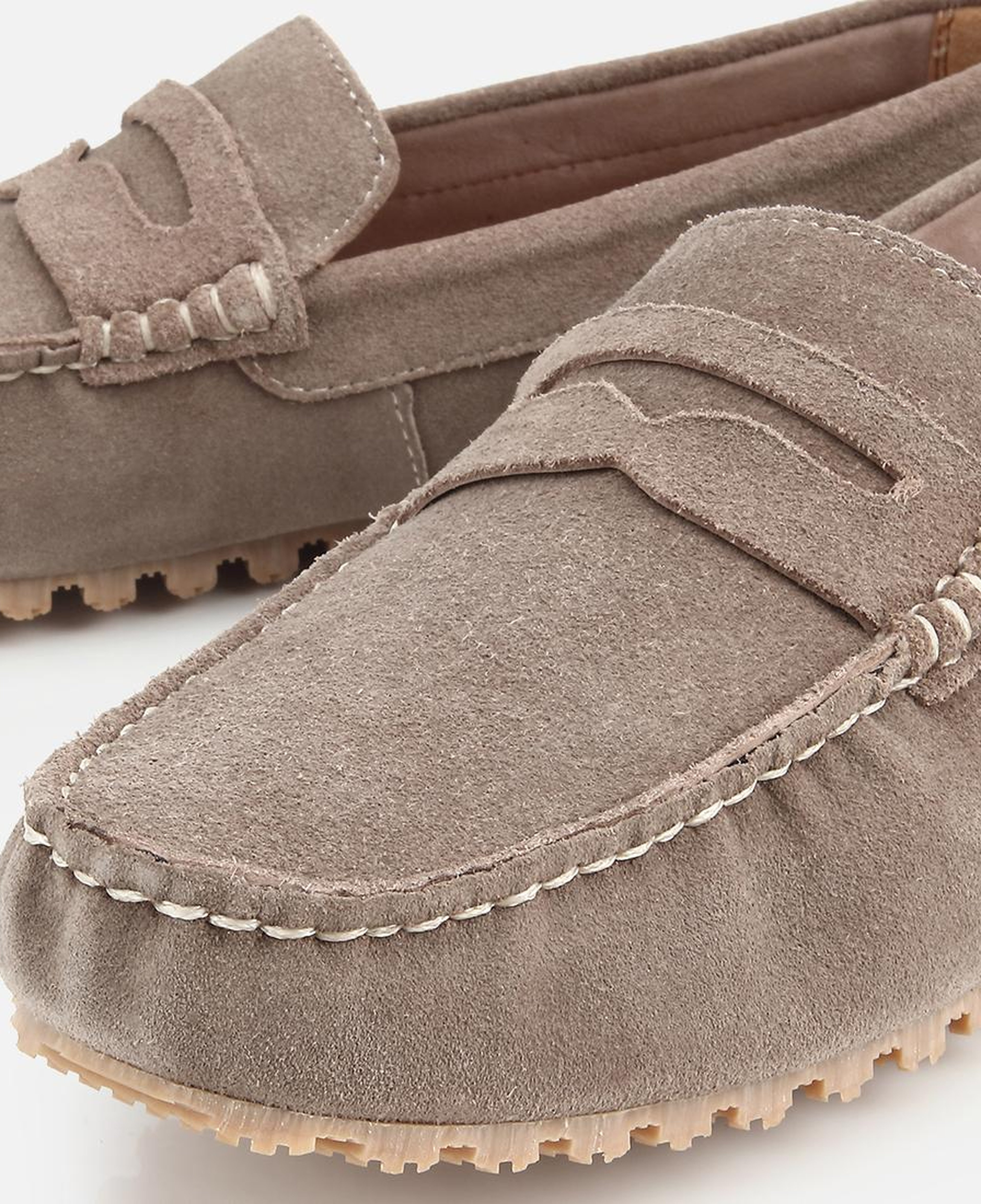 Erkek Süet Deri Bej Rahat Günlük Loafer