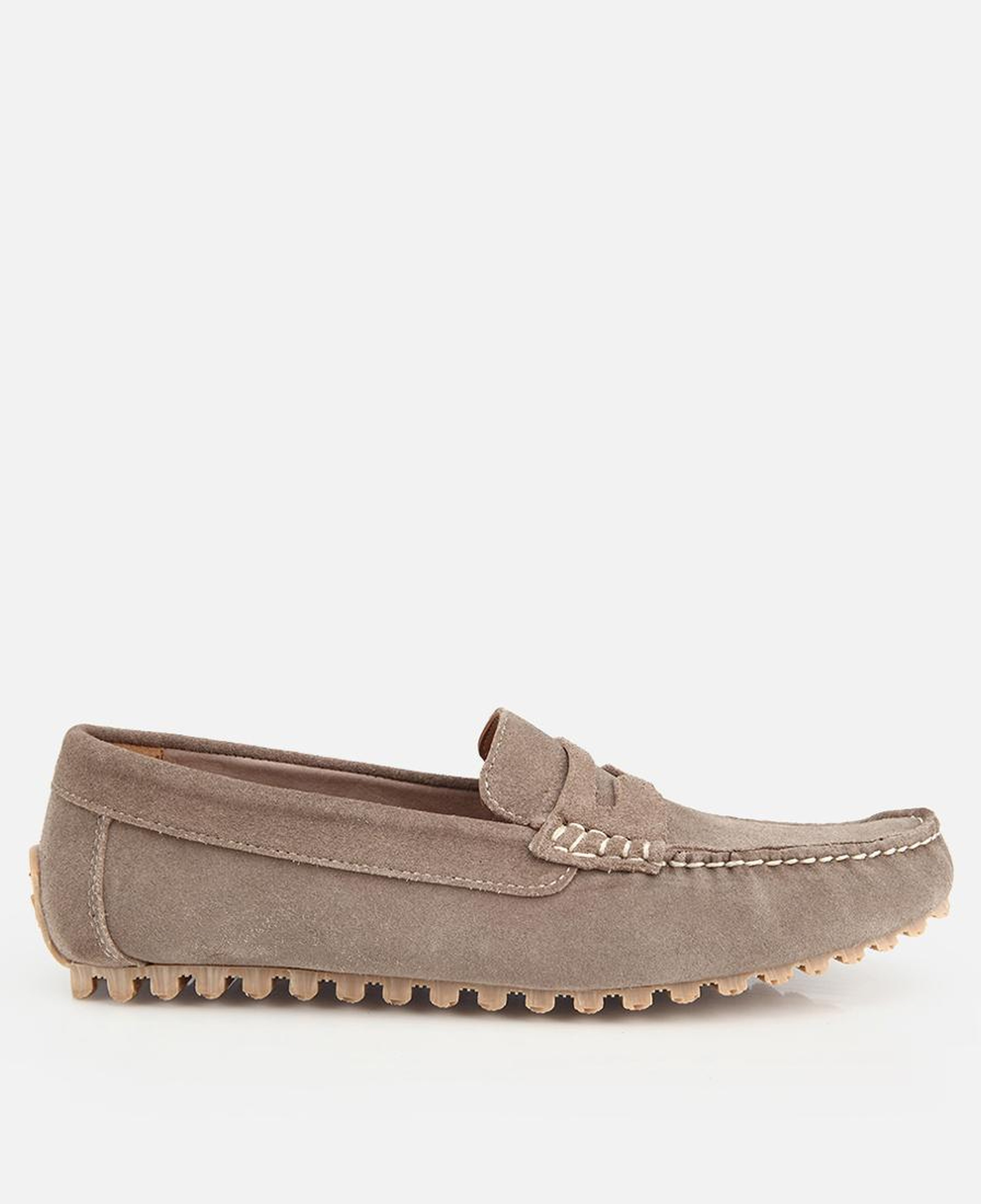 Erkek Süet Deri Bej Rahat Günlük Loafer