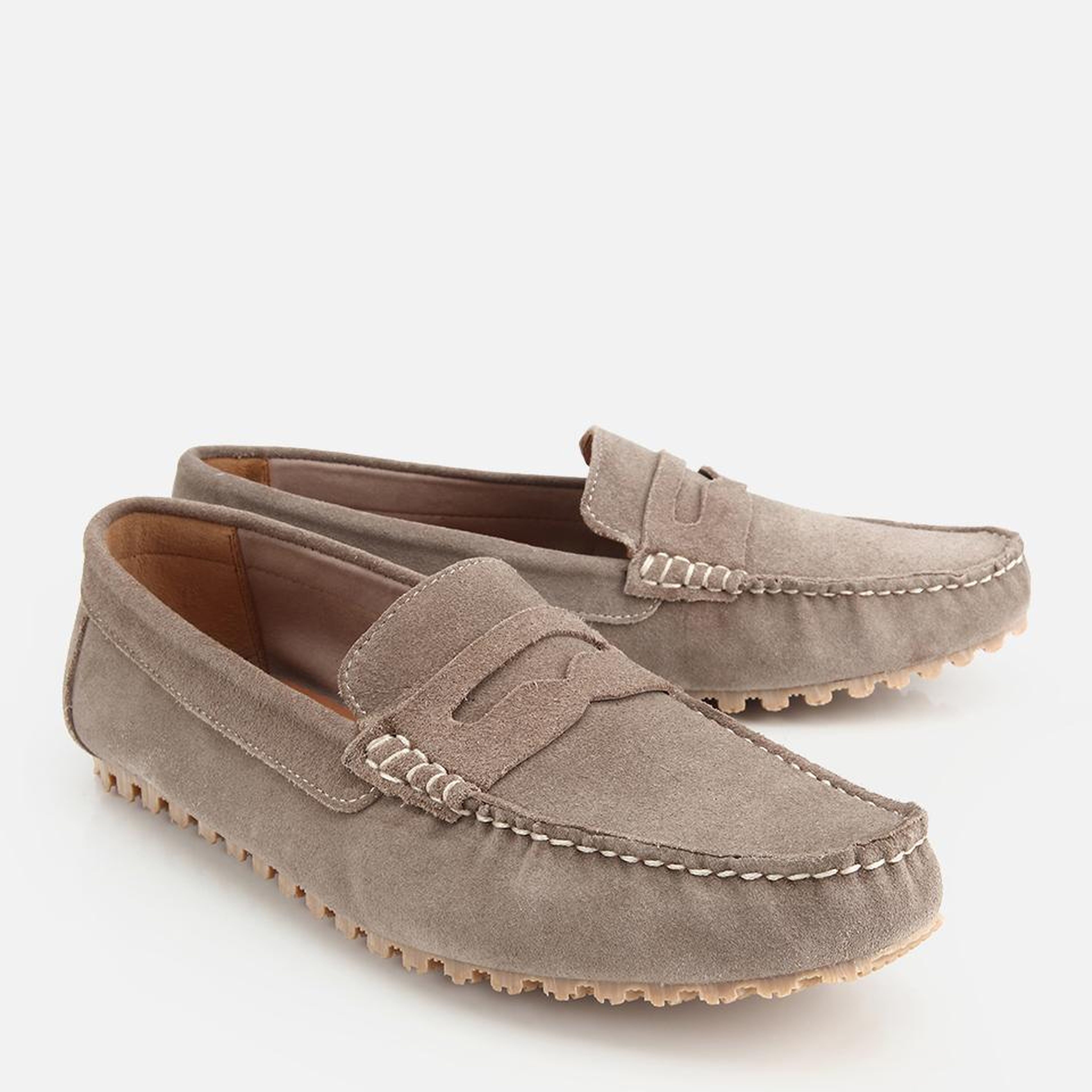 Erkek Süet Deri Bej Rahat Günlük Loafer