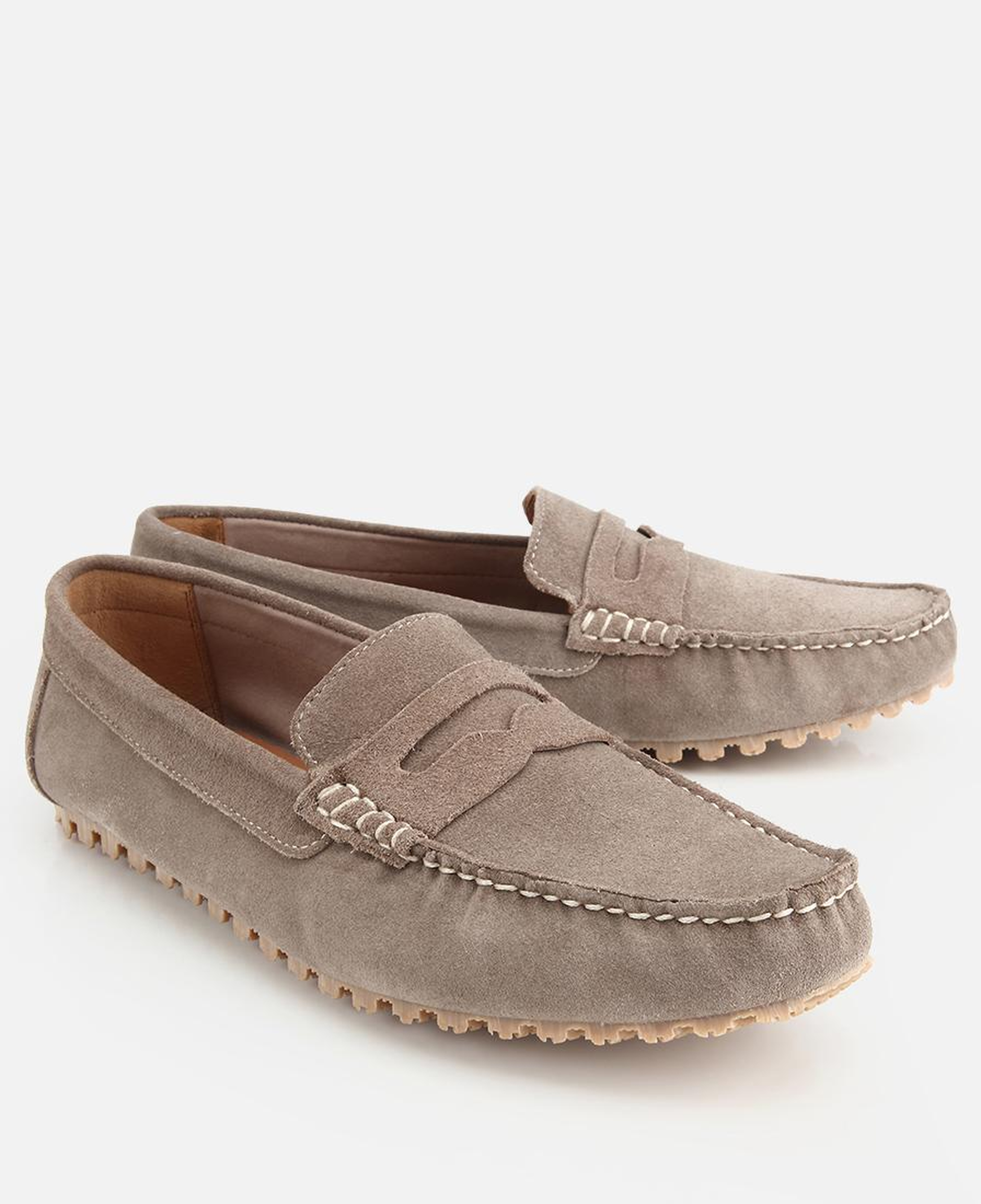 Erkek Süet Deri Bej Rahat Günlük Loafer