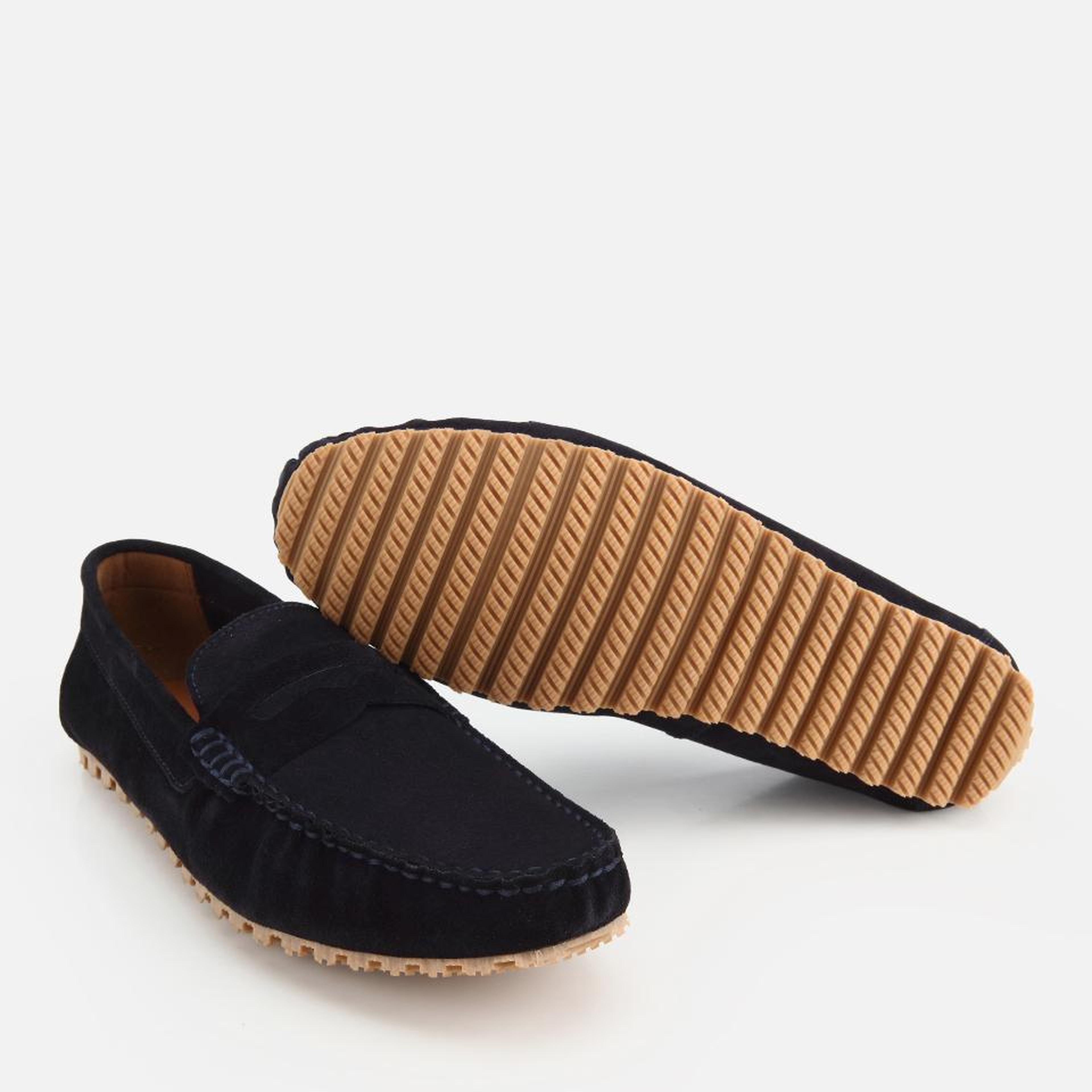 Erkek Süet Deri Lacivert Rahat Günlük Loafer
