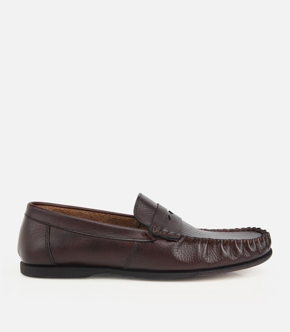 Erkek Deri Kahverengi Yumuşak Dokulu Günlük Loafer