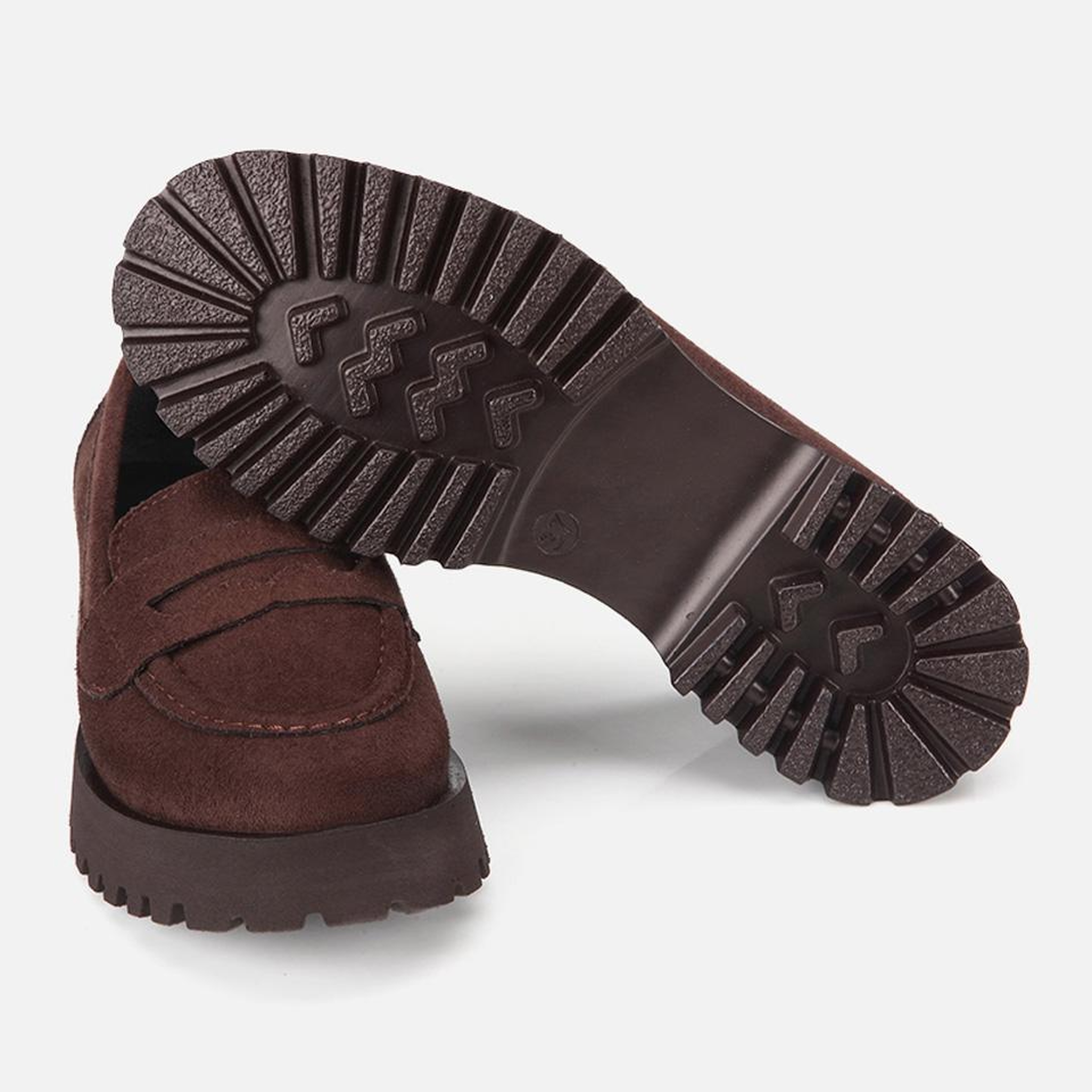 Kadın Kahverengi Süet Kalın Tabanlı Günlük Loafer