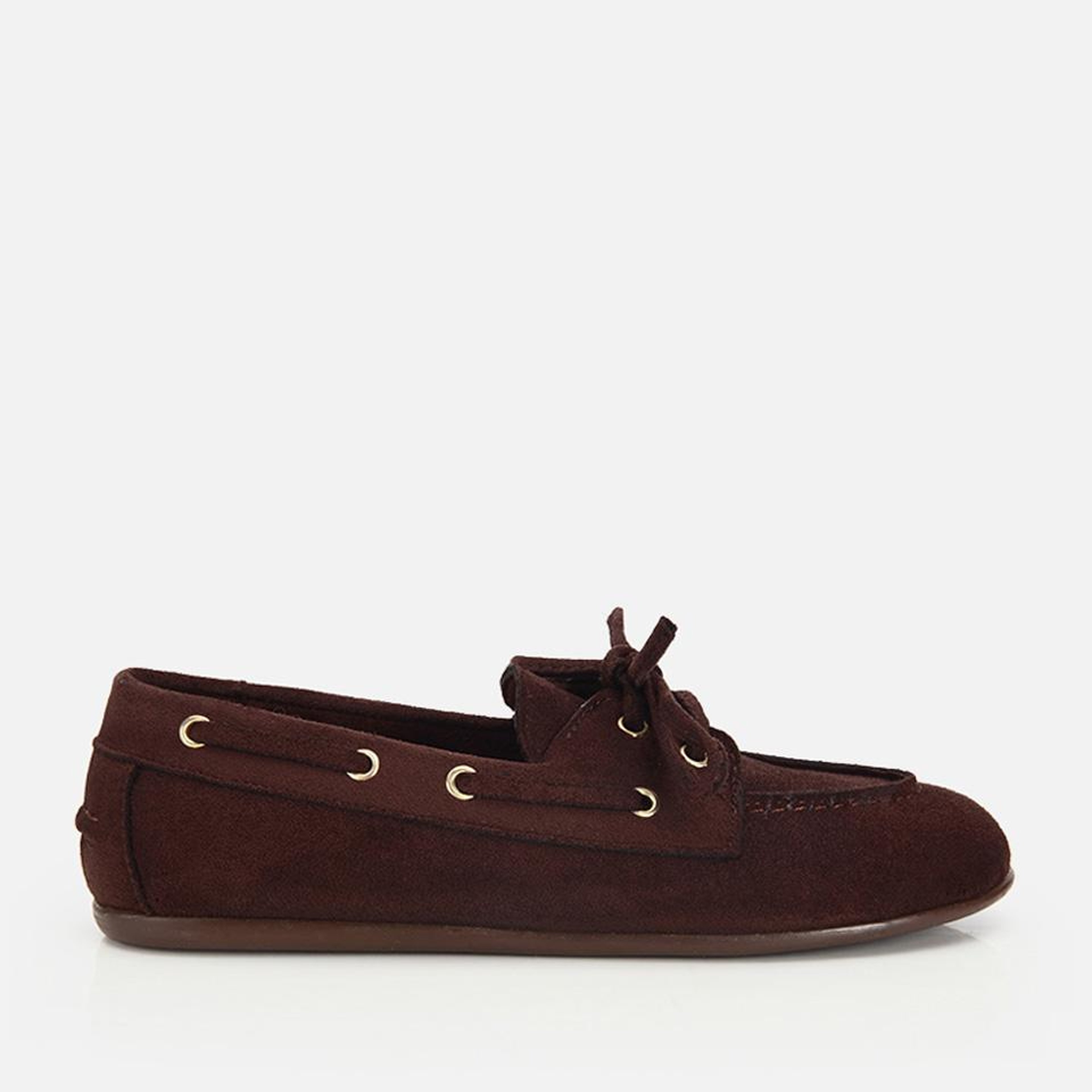 Kadın Kahverengi Süet Bağcık Detaylı Loafer