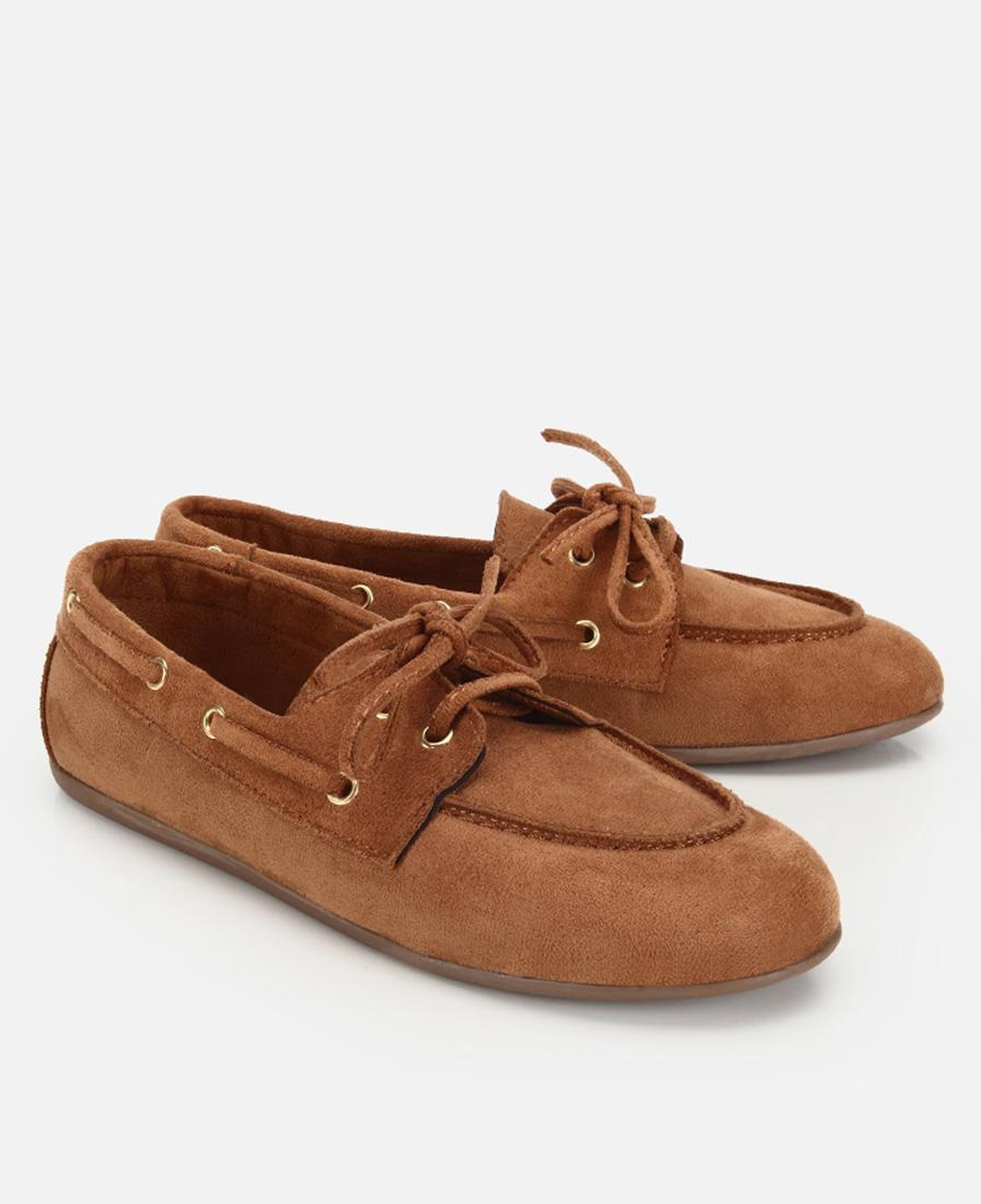Kadın Taba Süet Bağcık Detaylı Loafer