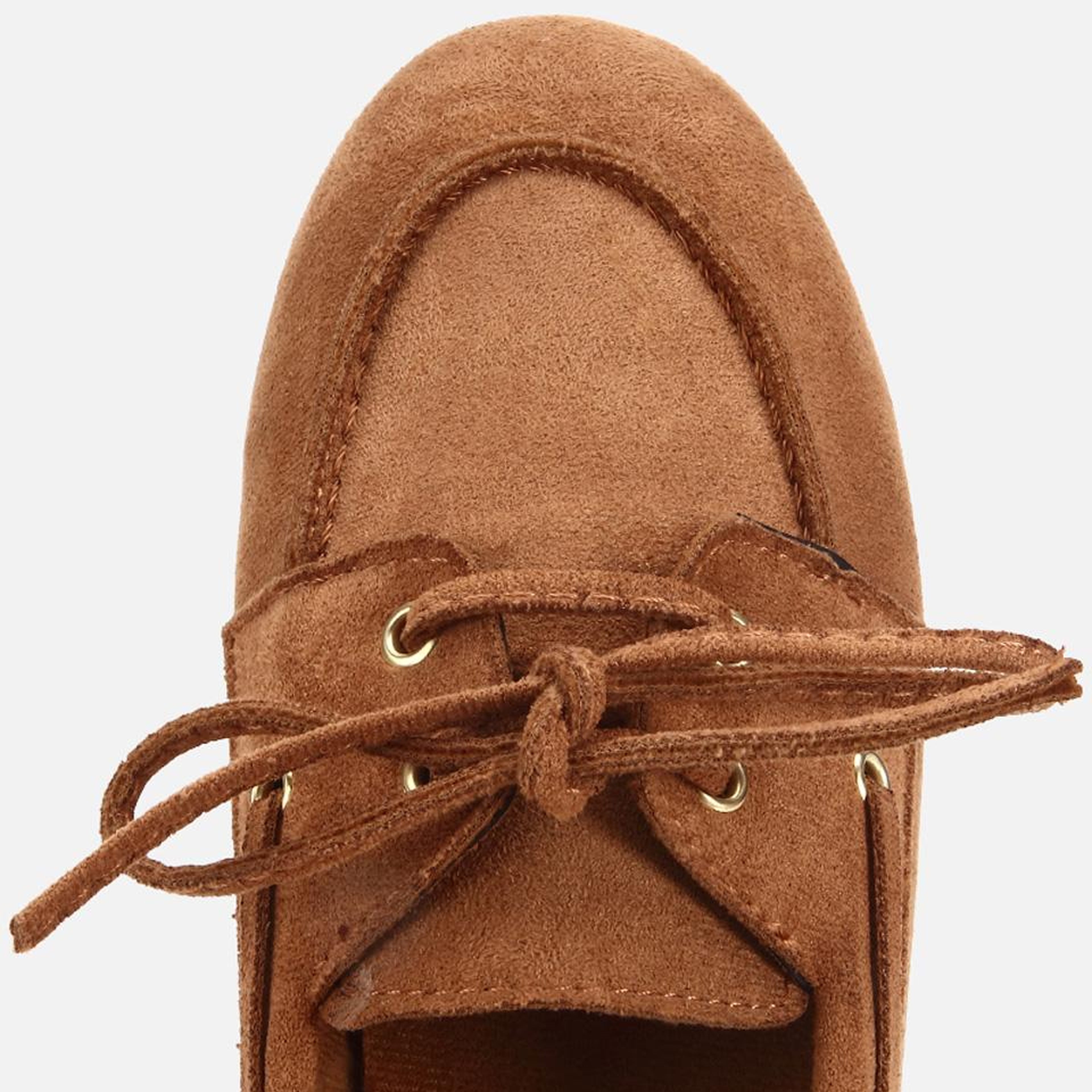 Kadın Taba Süet Bağcık Detaylı Loafer