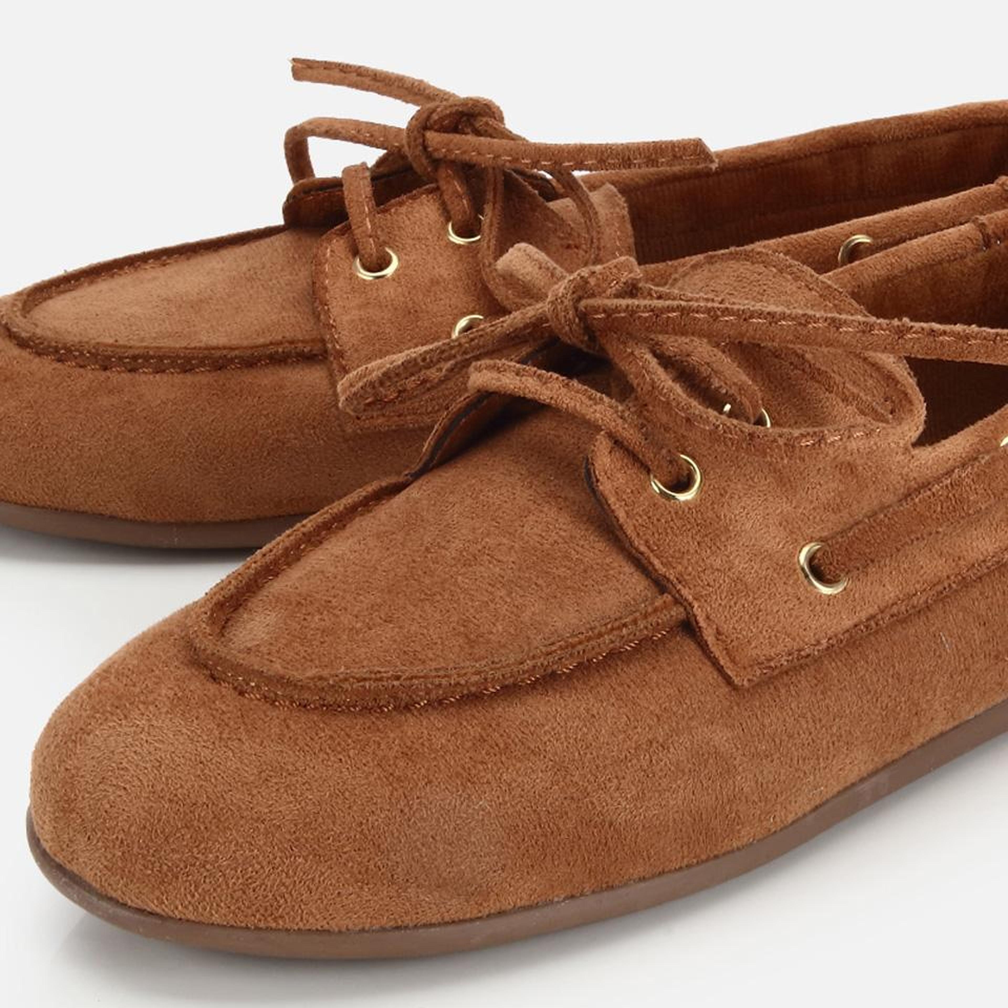 Kadın Taba Süet Bağcık Detaylı Loafer