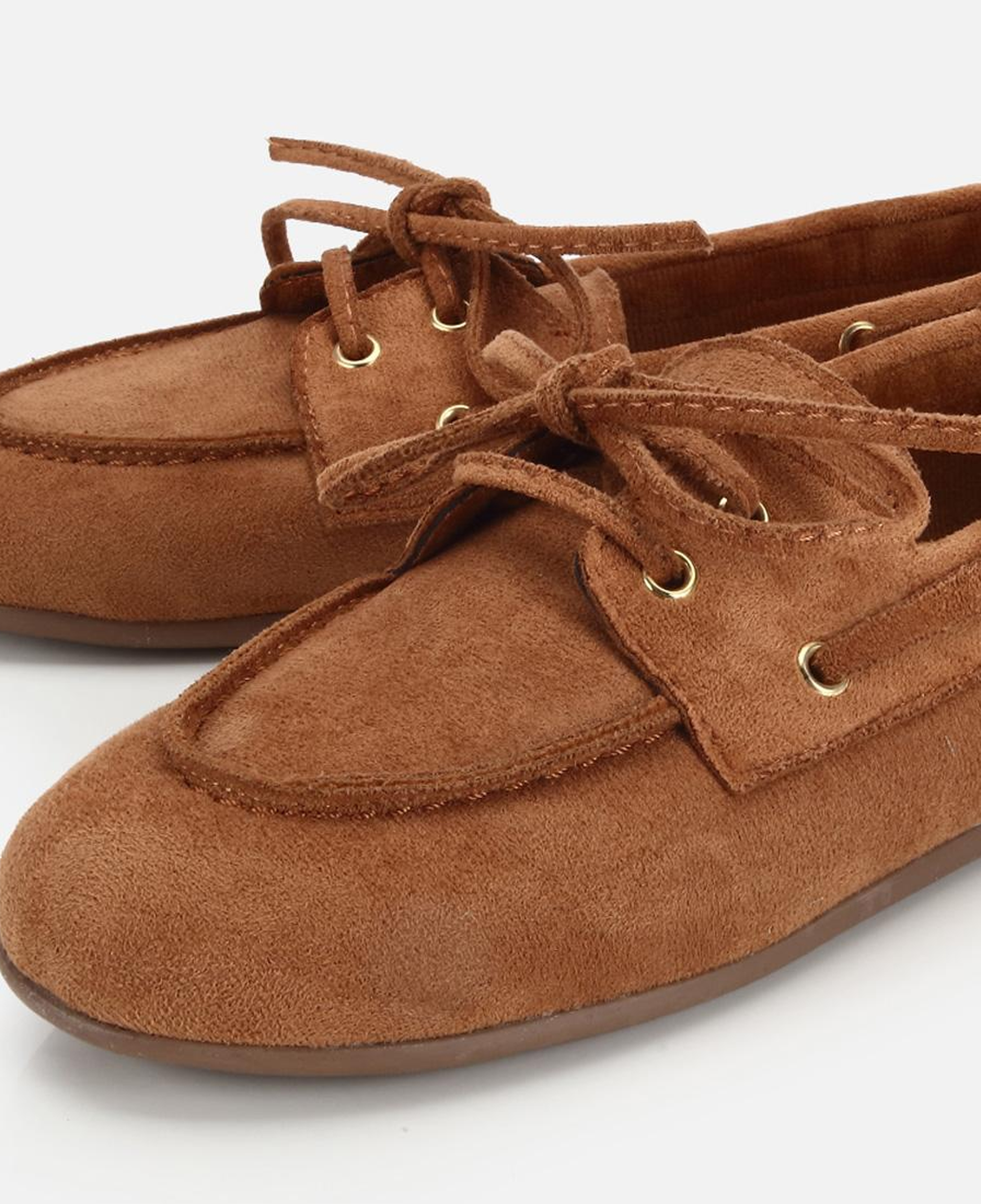 Kadın Taba Süet Bağcık Detaylı Loafer