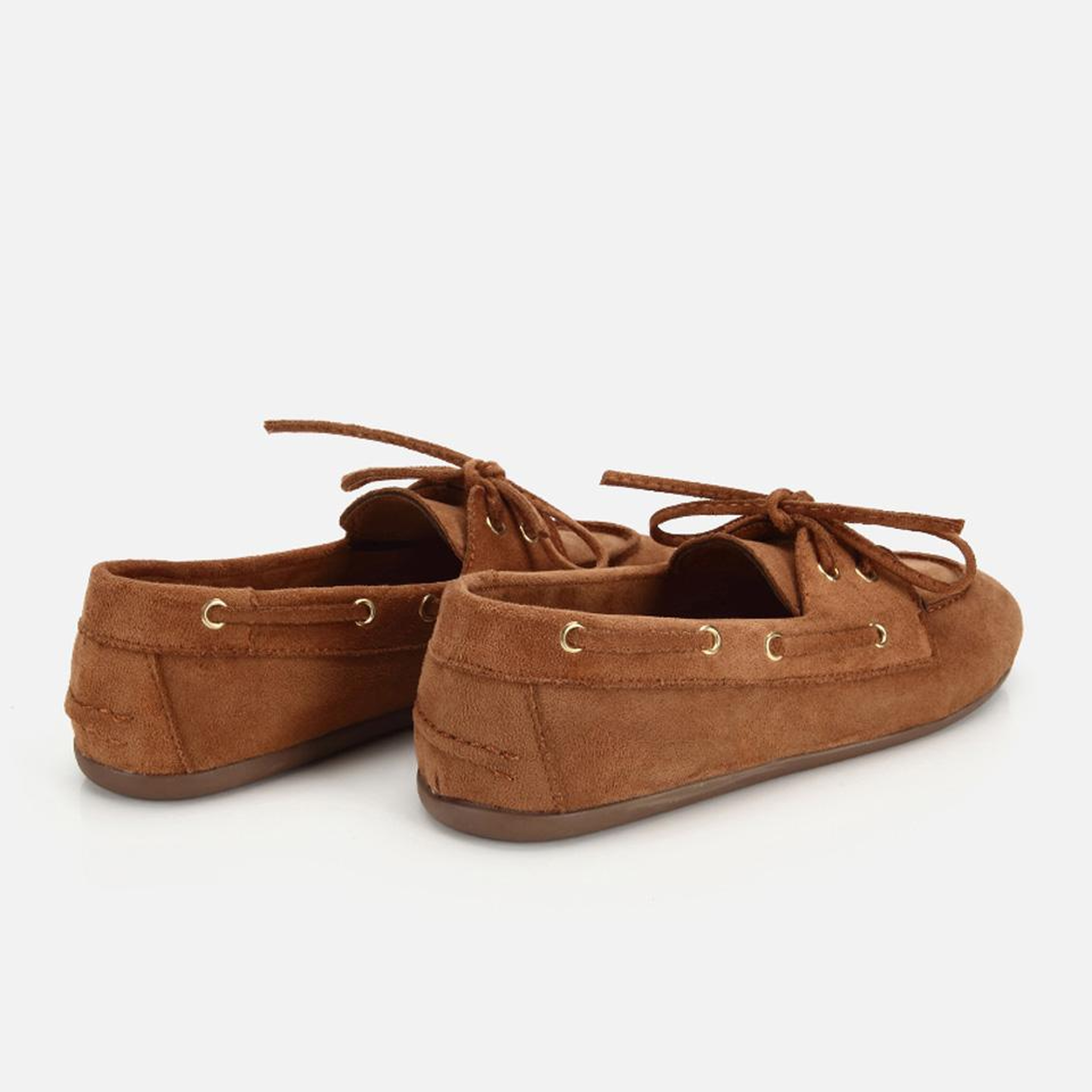 Kadın Taba Süet Bağcık Detaylı Loafer