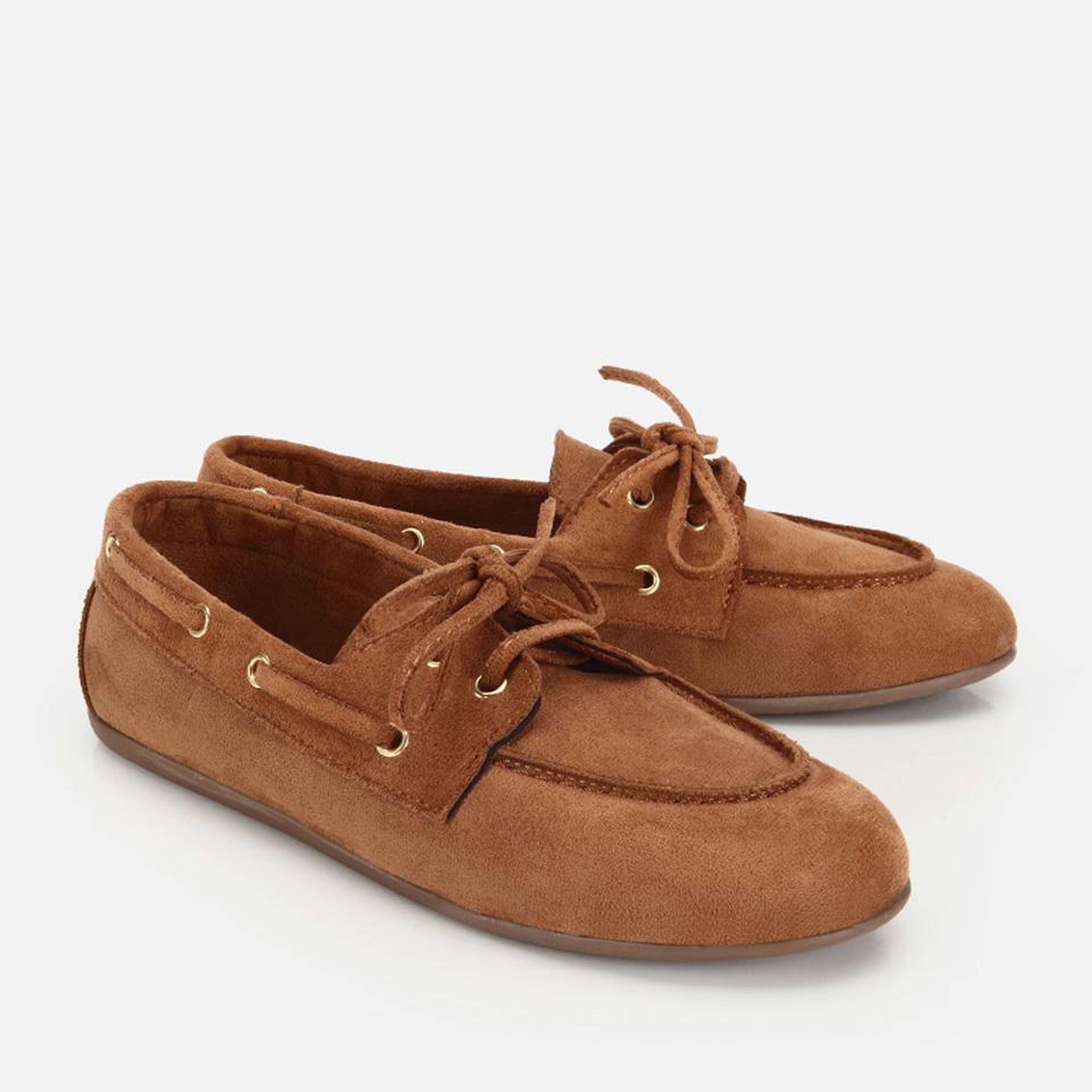 Kadın Taba Süet Bağcık Detaylı Loafer