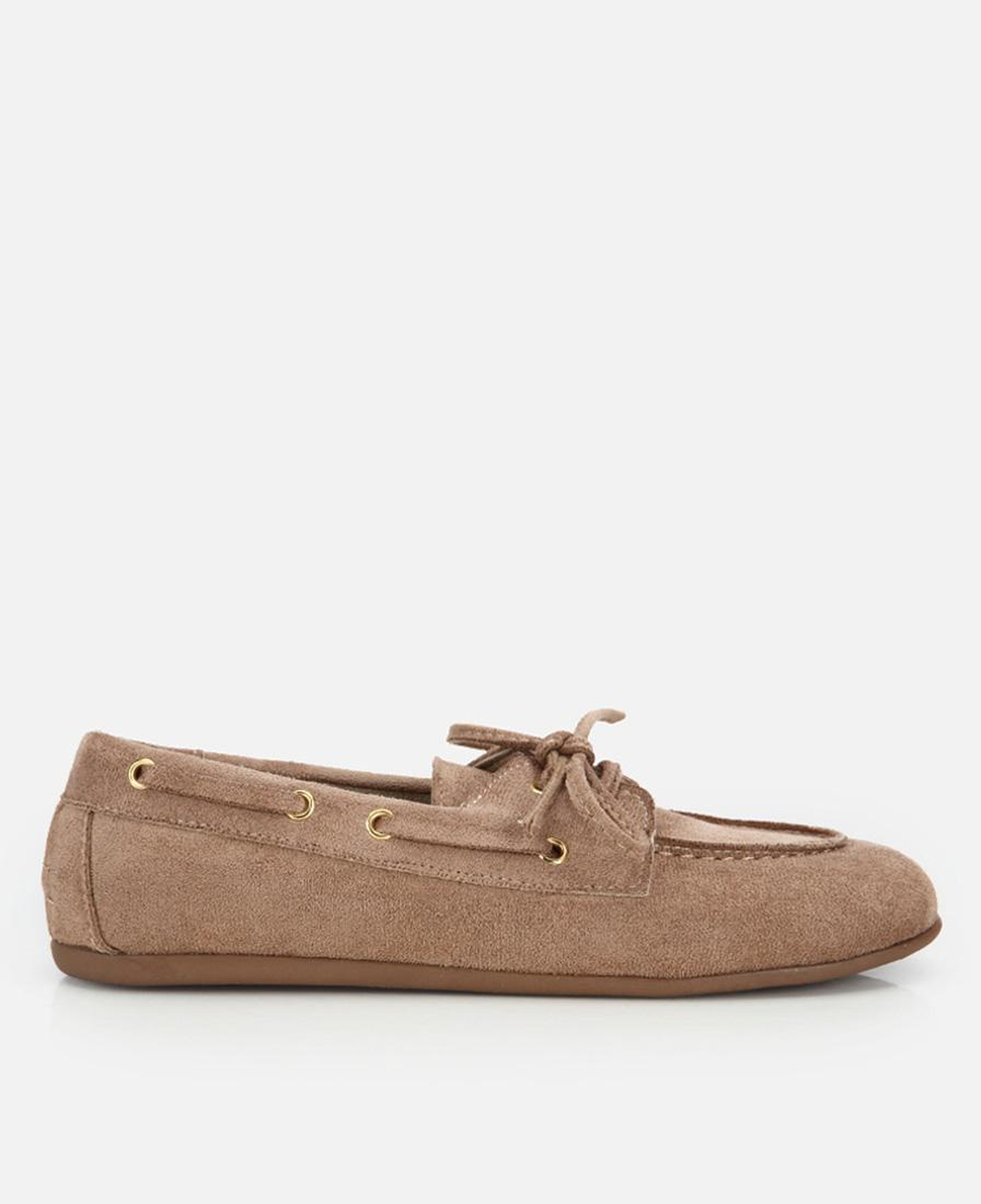 Kadın Vizon Süet Bağcık Detaylı Loafer