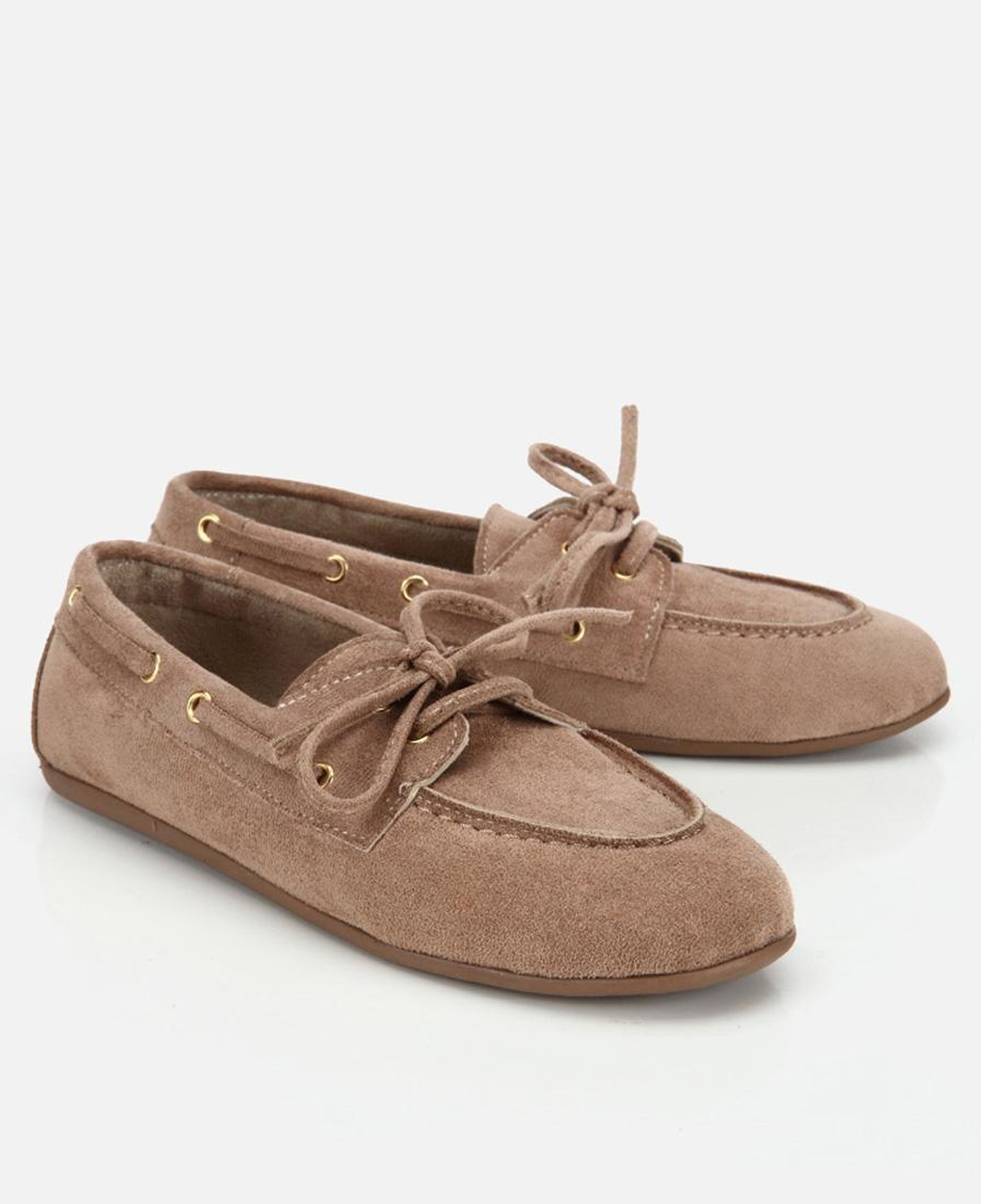 Kadın Vizon Süet Bağcık Detaylı Loafer