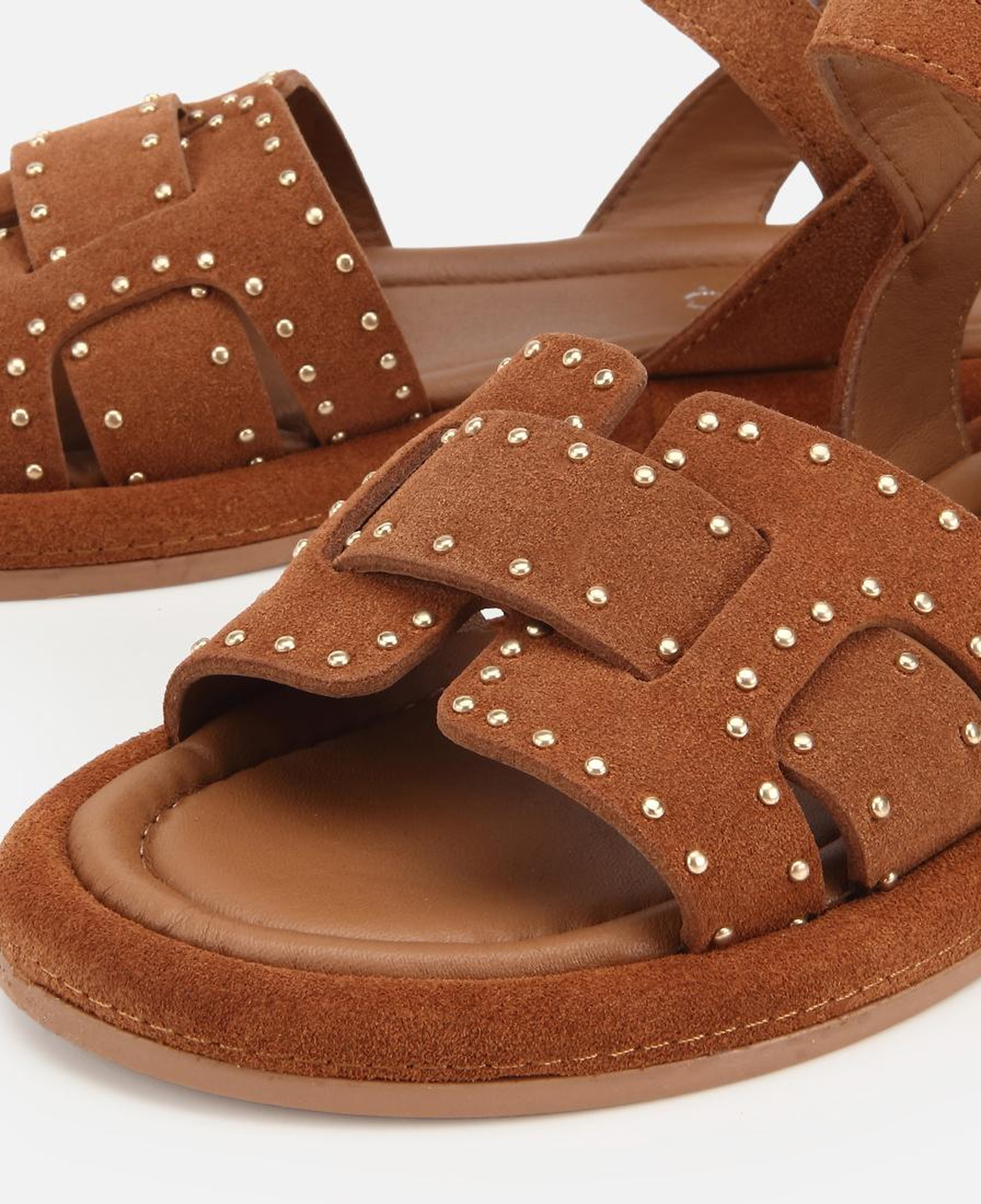 Kadın Süet Deri Taba Yumuşak Dokulu Comfort Düz Sandalet