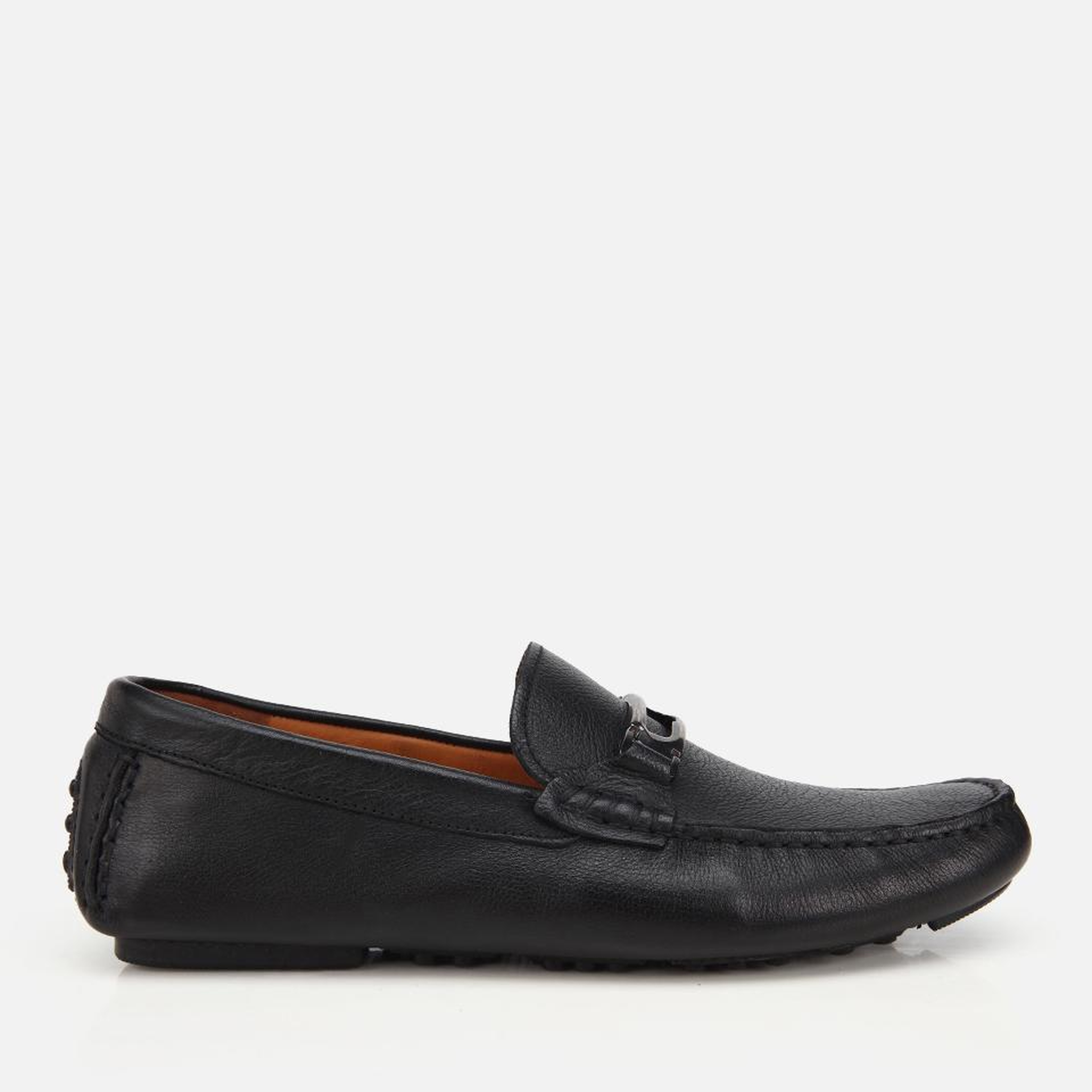 Erkek Deri Siyah Toka Detaylı Günlük Loafer