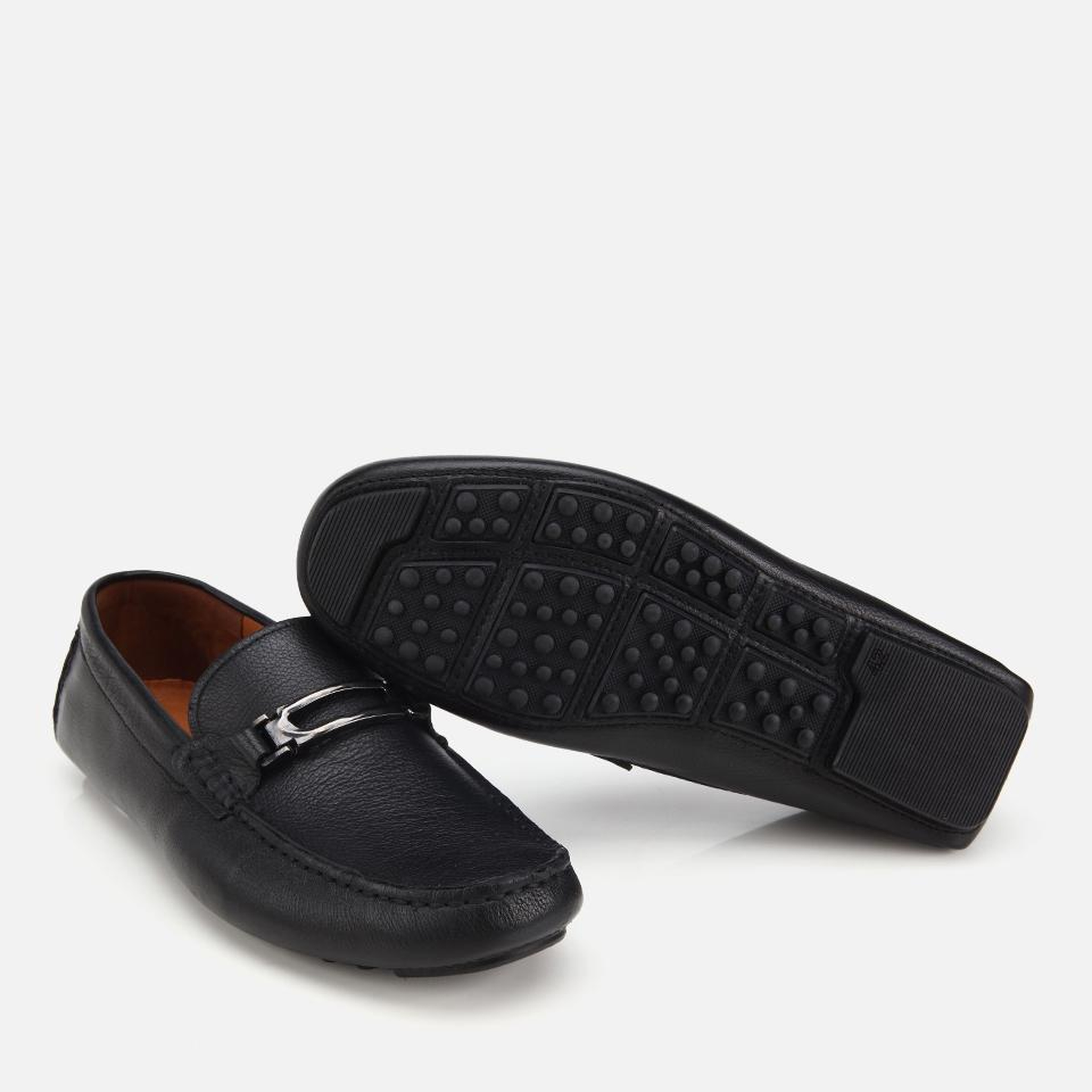Erkek Deri Siyah Toka Detaylı Günlük Loafer