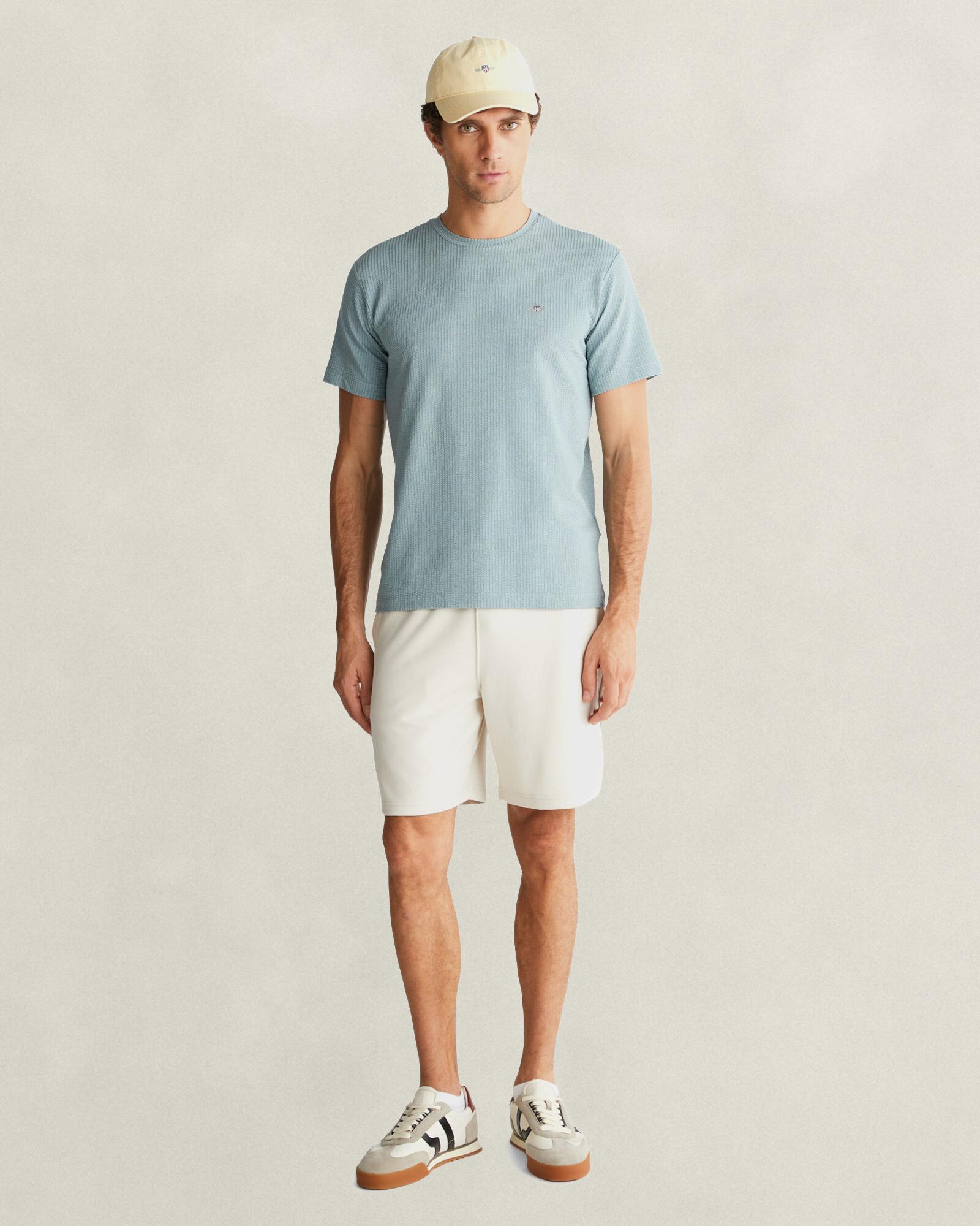 GANT Erkek Yeşil Bisiklet Yaka Regular Fit Logolu T-Shirt