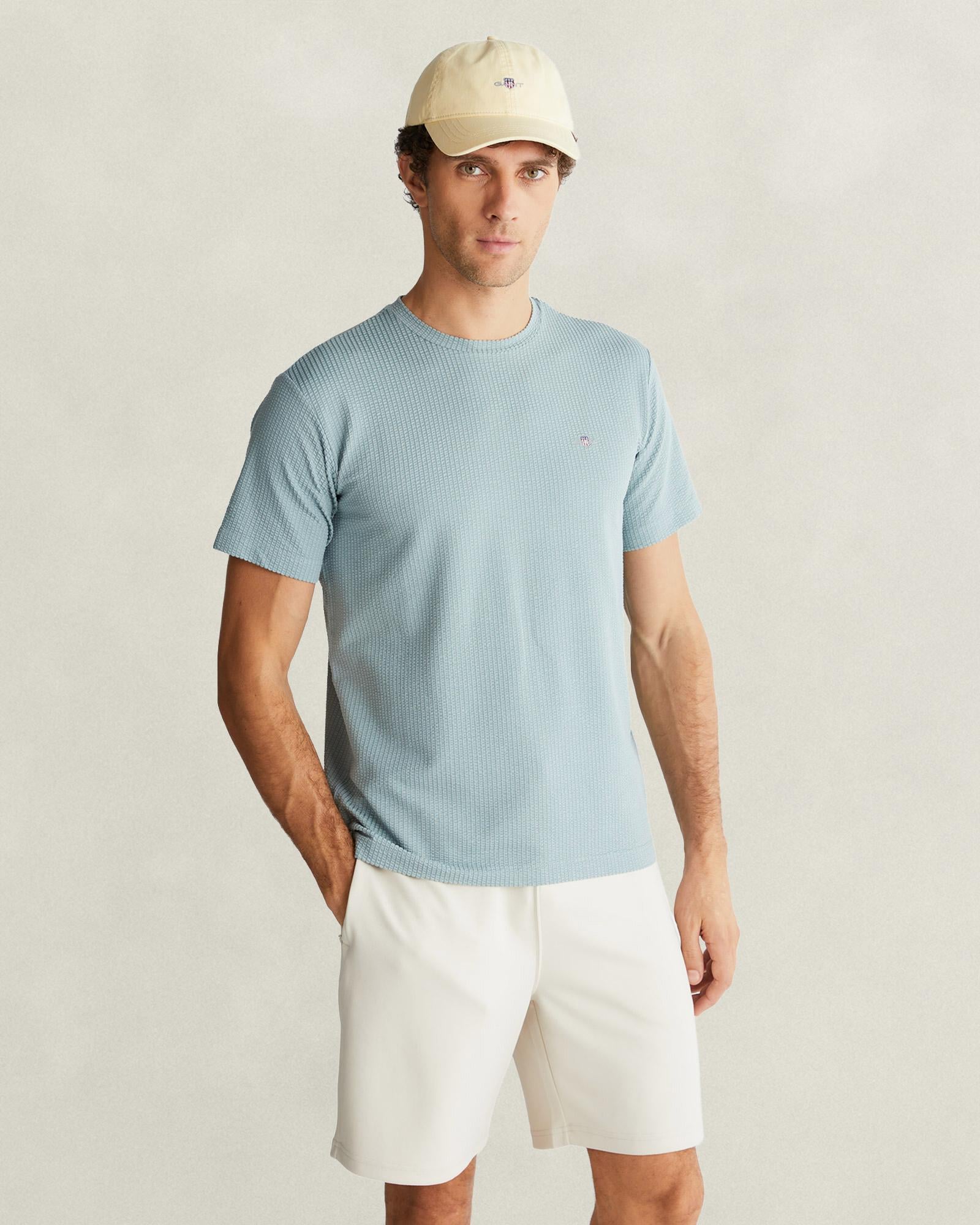 GANT Erkek Yeşil Bisiklet Yaka Regular Fit Logolu T-Shirt