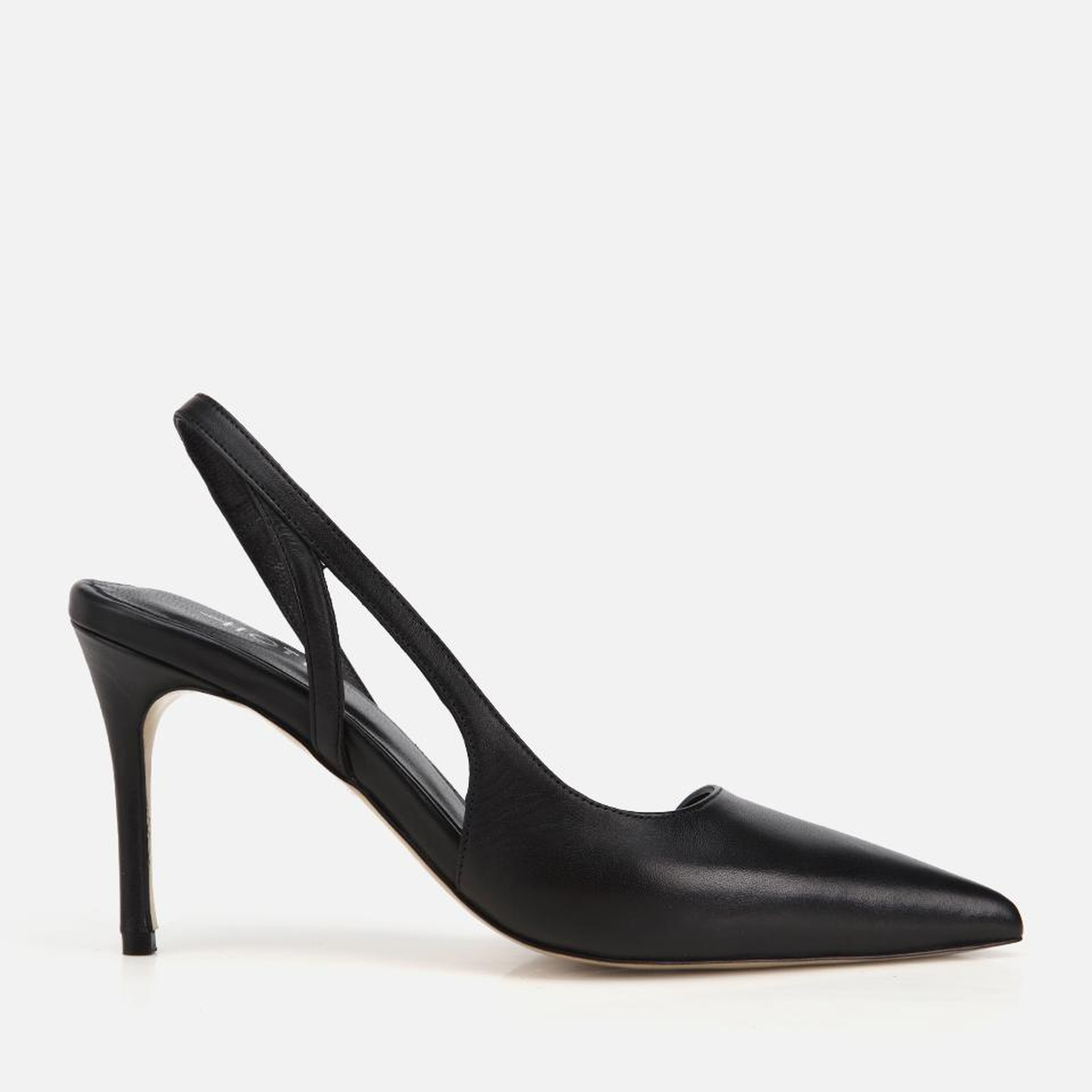 Kadın Deri Siyah Sivri Burunlu İnce Topuklu Stiletto