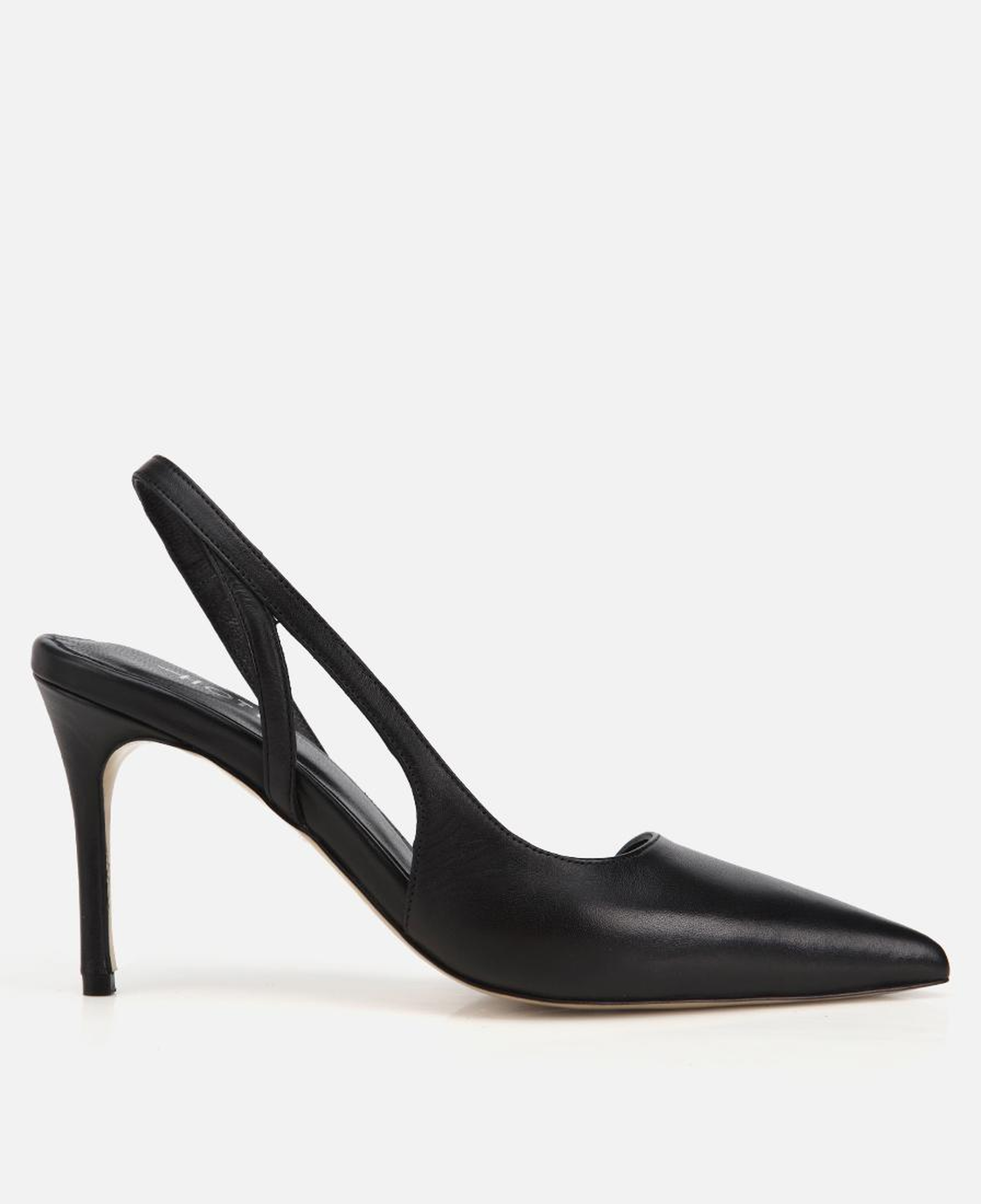 Kadın Deri Siyah Sivri Burunlu İnce Topuklu Stiletto
