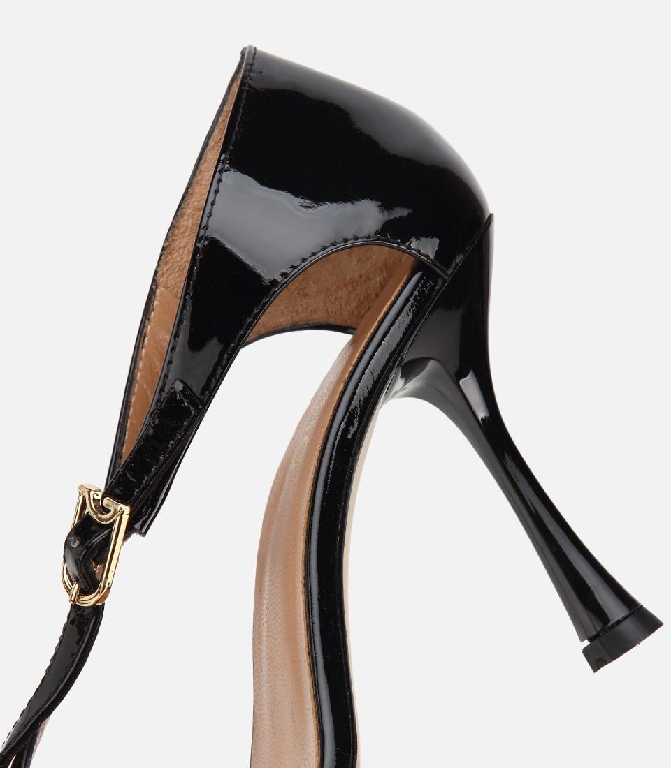 Kadın Rugan Deri Siyah Sivri Burunlu İnce Topuklu Stiletto