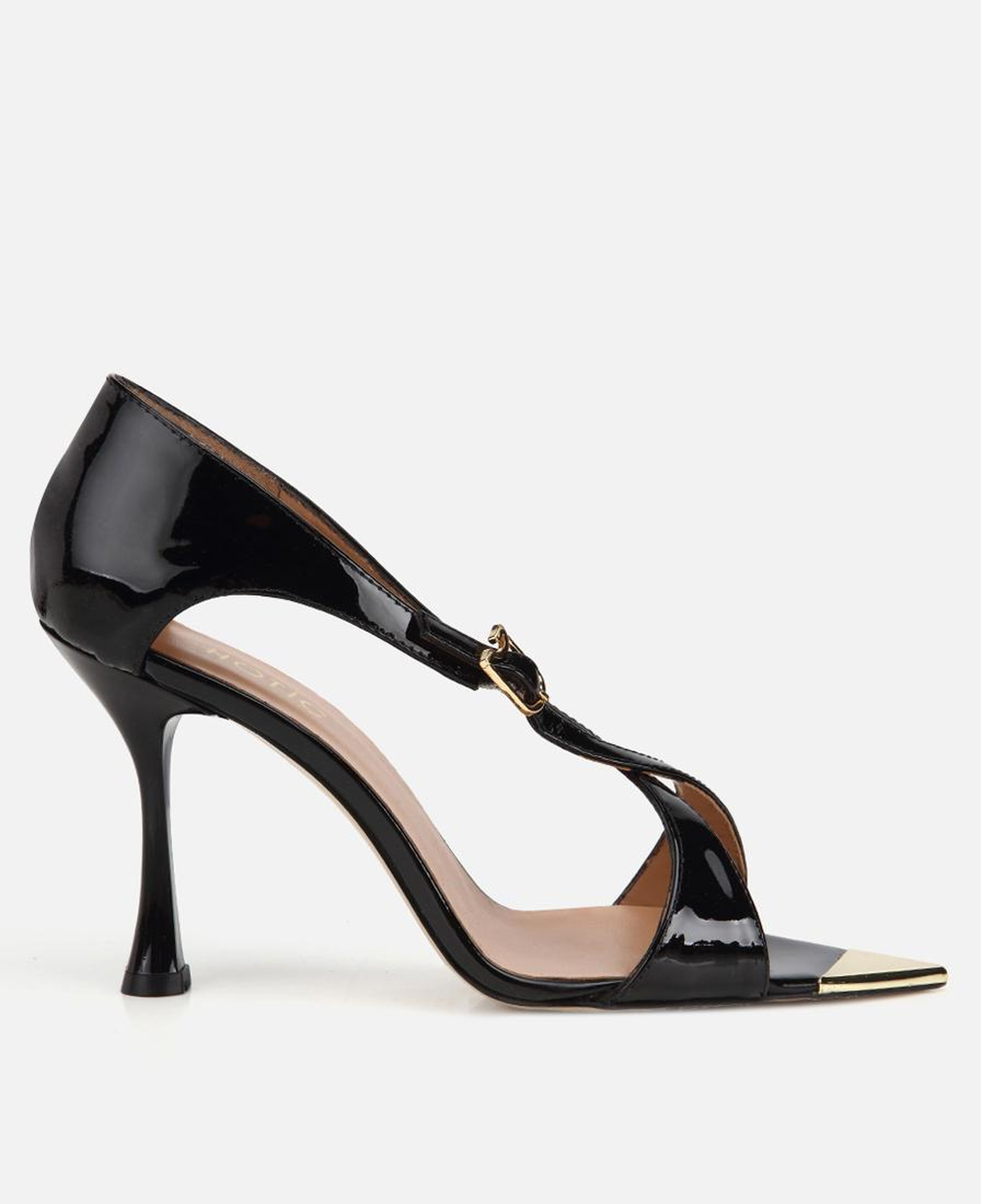 Kadın Rugan Deri Siyah Sivri Burunlu İnce Topuklu Stiletto