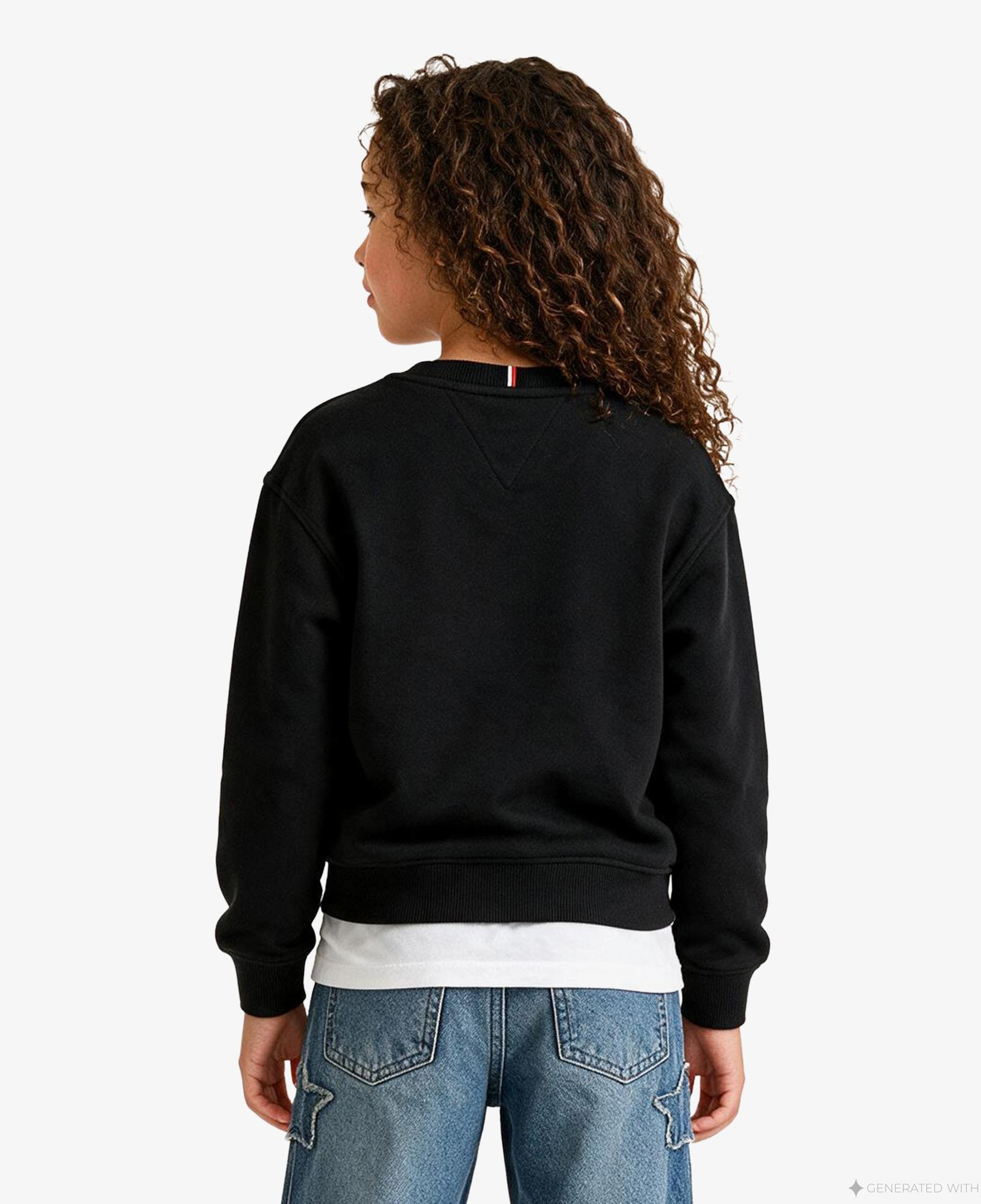 Tommy Hilfiger Heritage Flag Çocuk Siyah Sweatshirt