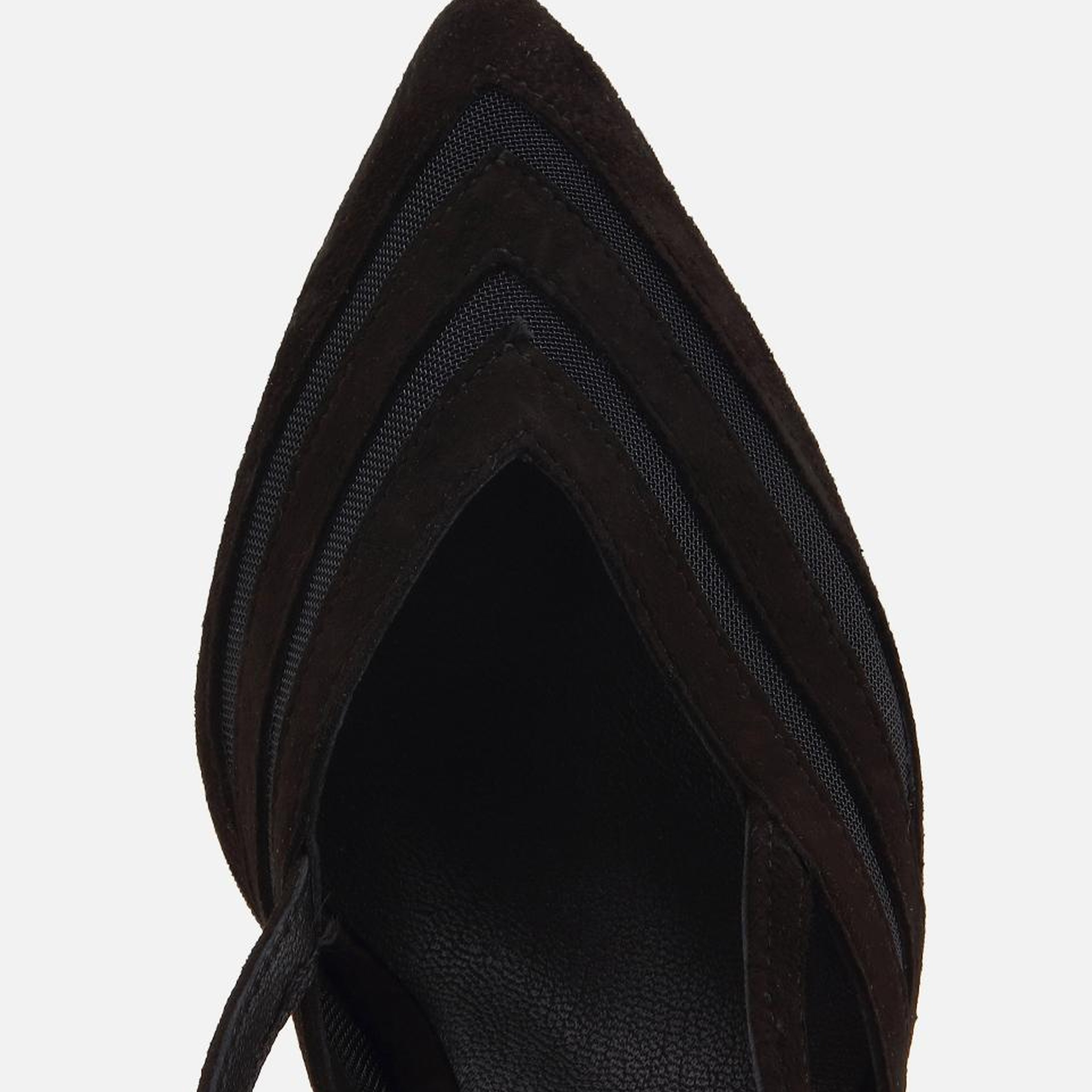 Kadın Süet Deri Siyah Arkası Açık Mini Topuklu Stiletto