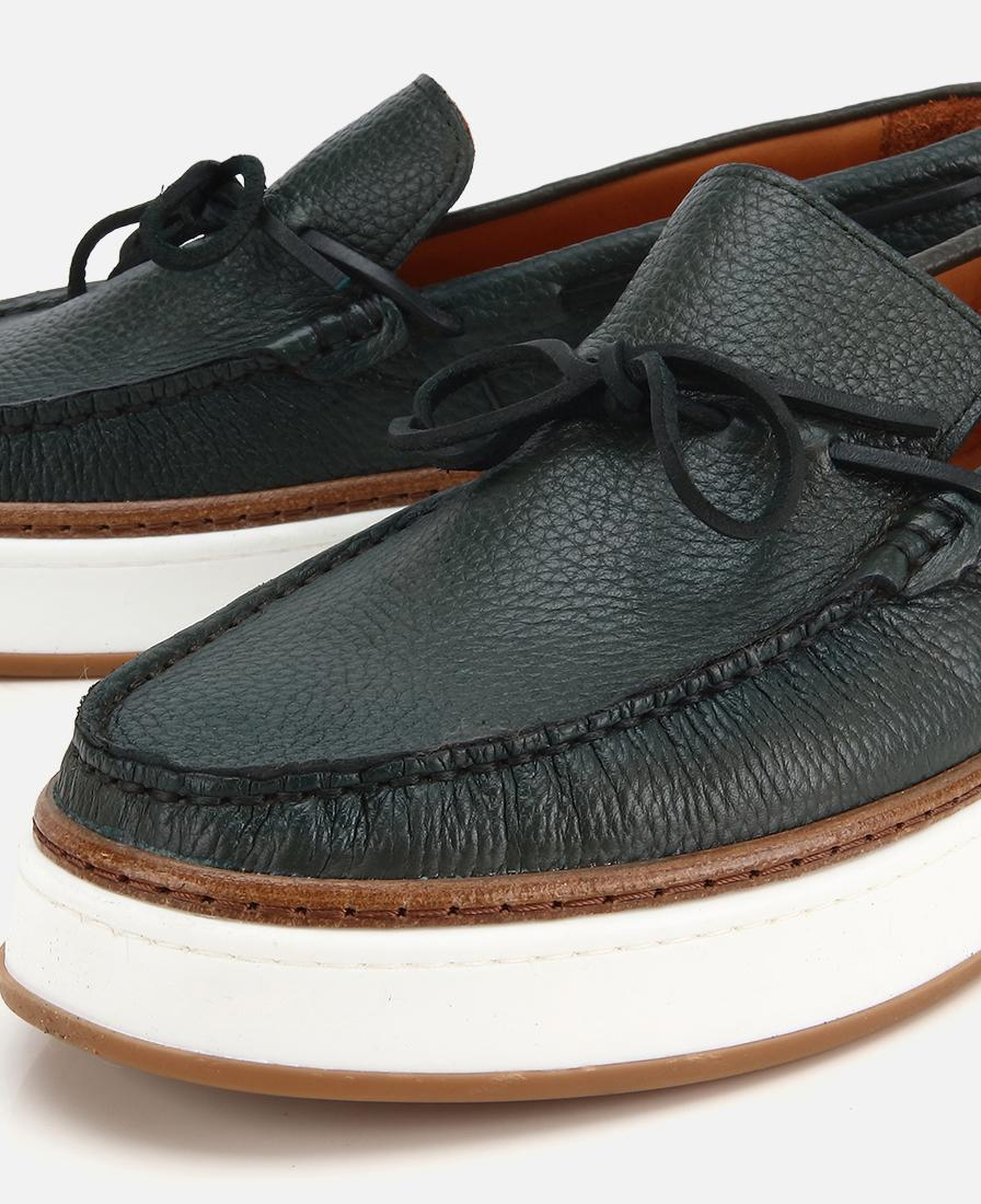 Erkek Deri Haki Bağcık Detaylı Günlük Loafer